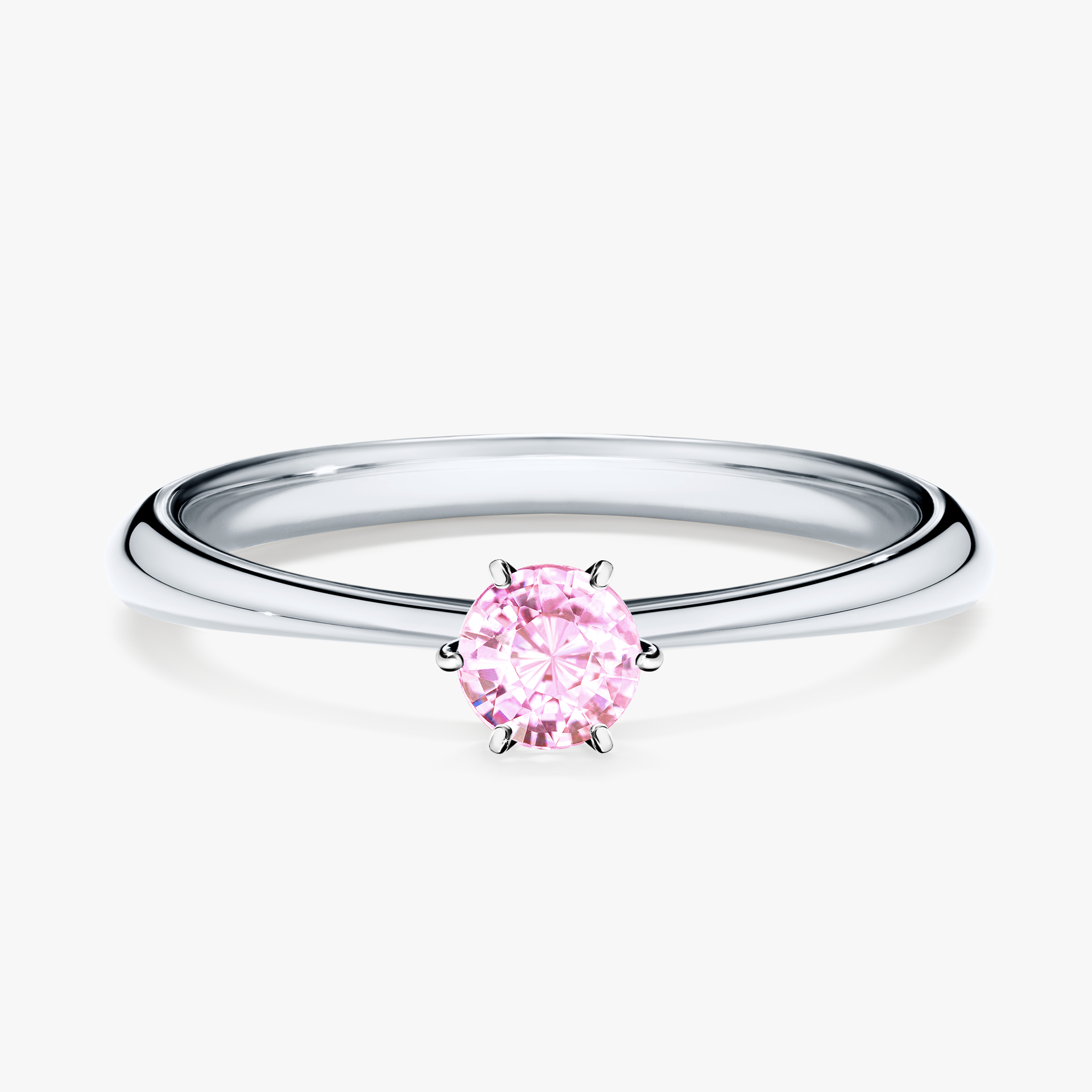 Pierścionek zaręczynowy My Love z białego złota z szafirem różowym 0,25ct