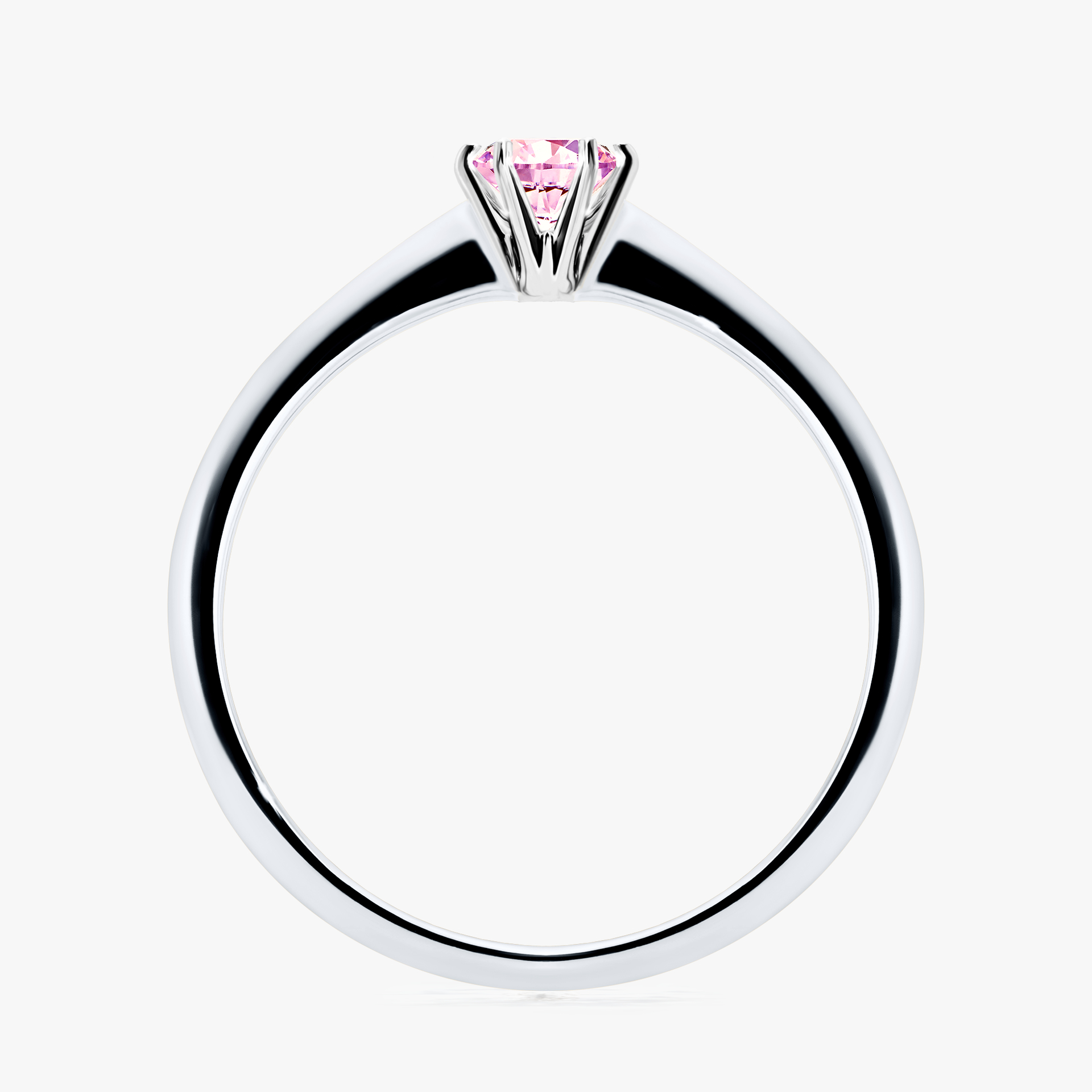 Pierścionek zaręczynowy My Love z białego złota z szafirem różowym 0,25ct