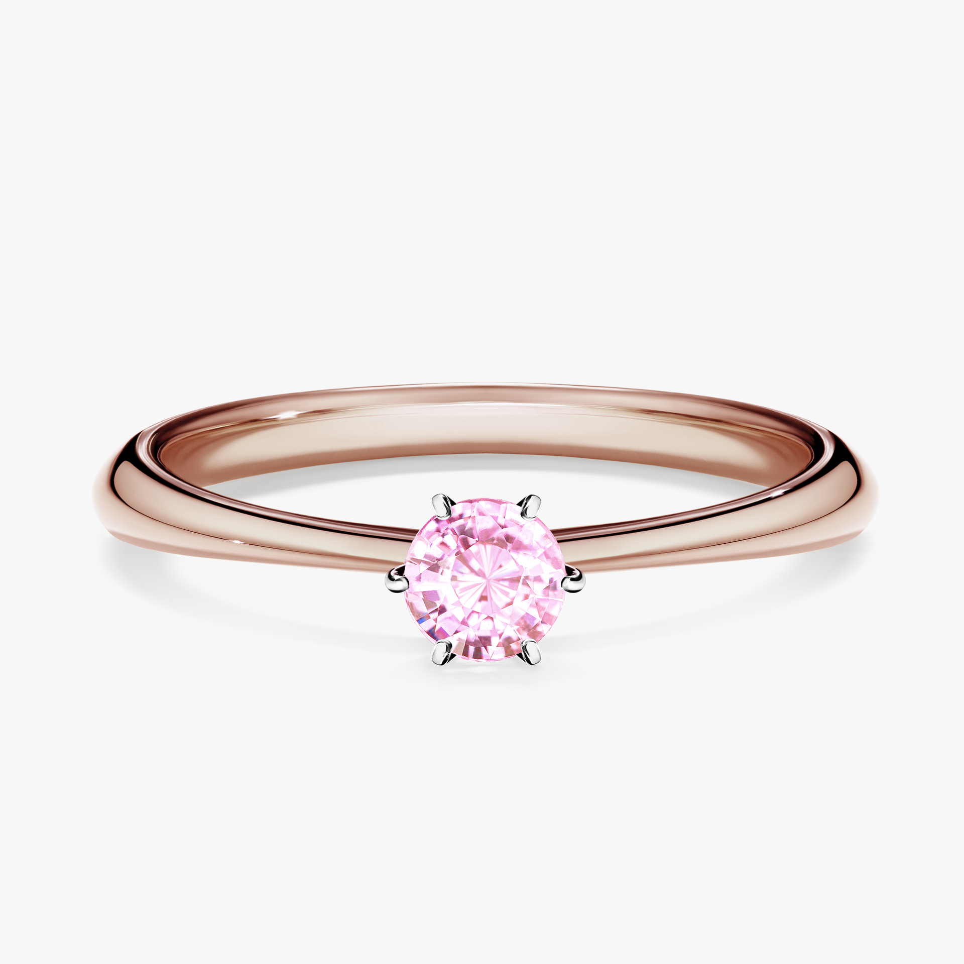 Pierścionek zaręczynowy My Love z różowego złota z szafirem różowym 0,25ct