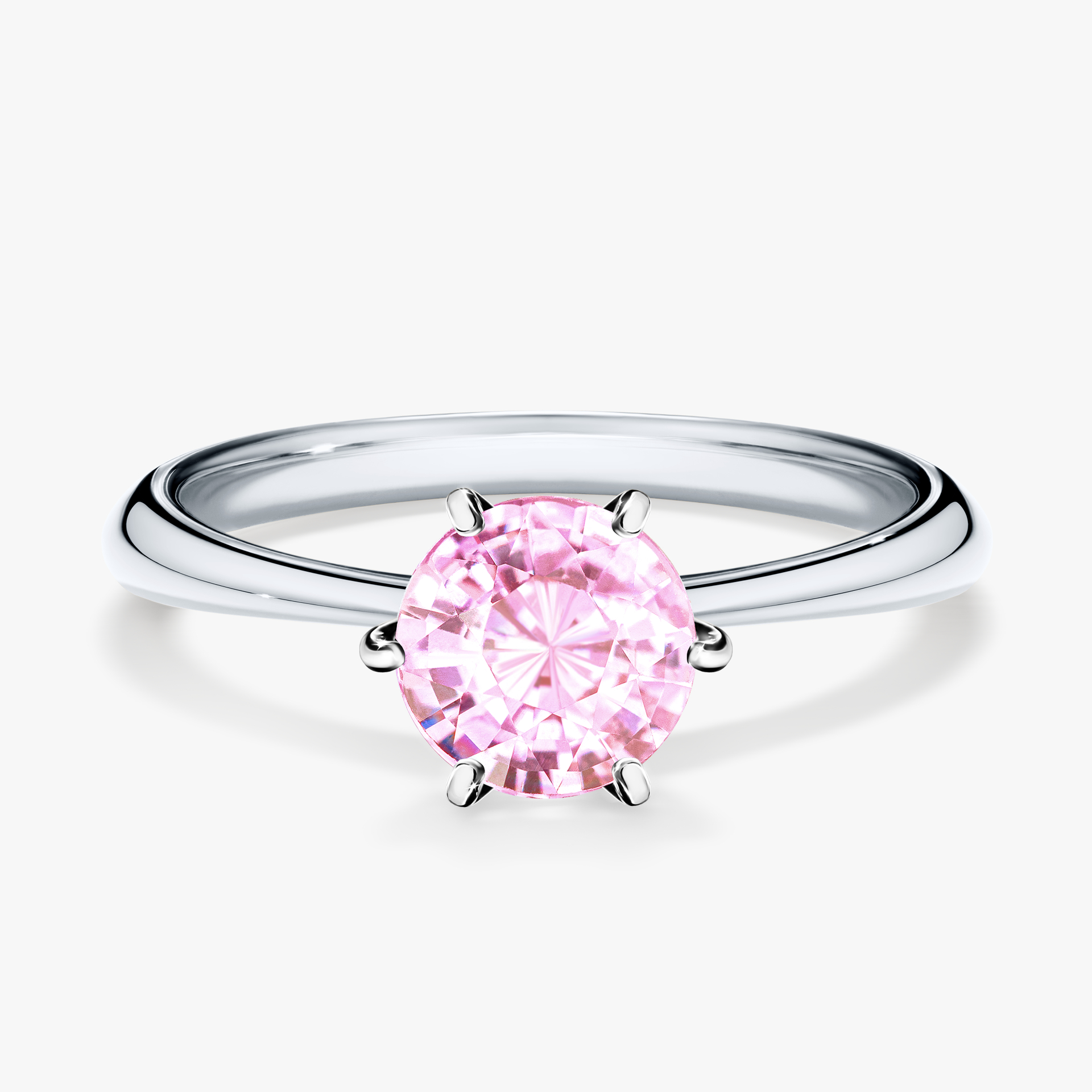 Pierścionek zaręczynowy My Love z białego złota z szafirem różowym 1,00ct