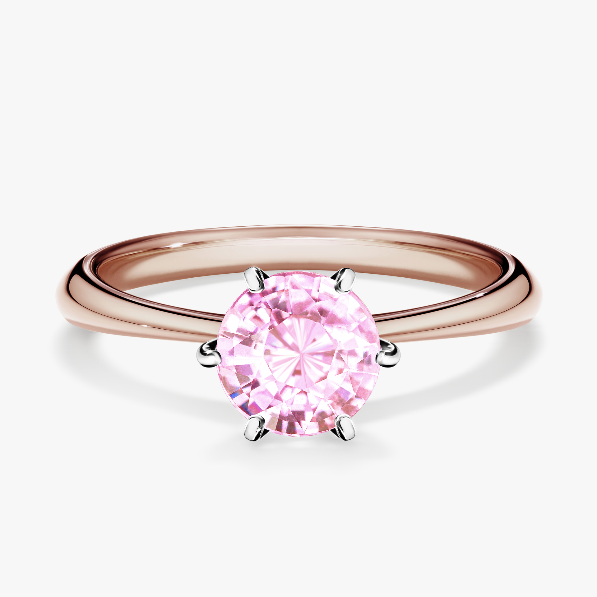 Pierścionek zaręczynowy My Love z różowego złota z szafirem różowym 1,00ct