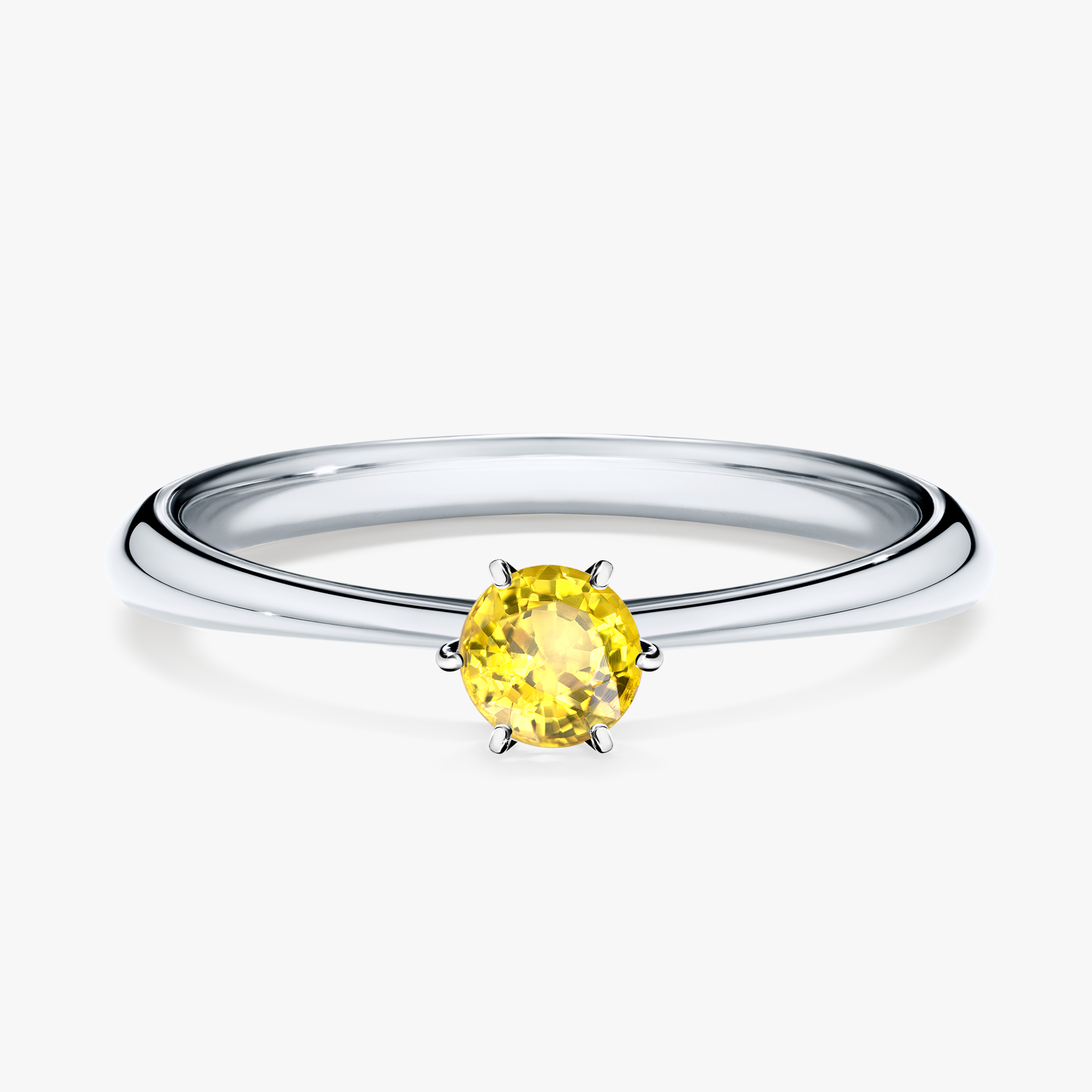 Pierścionek zaręczynowy My Love z białego złota z szafirem żółtym 0,25ct