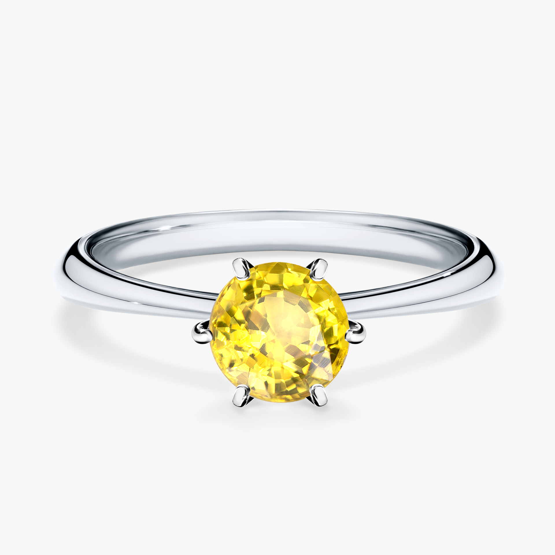 Pierścionek zaręczynowy My Love z białego złota z szafirem żółtym 0,80ct