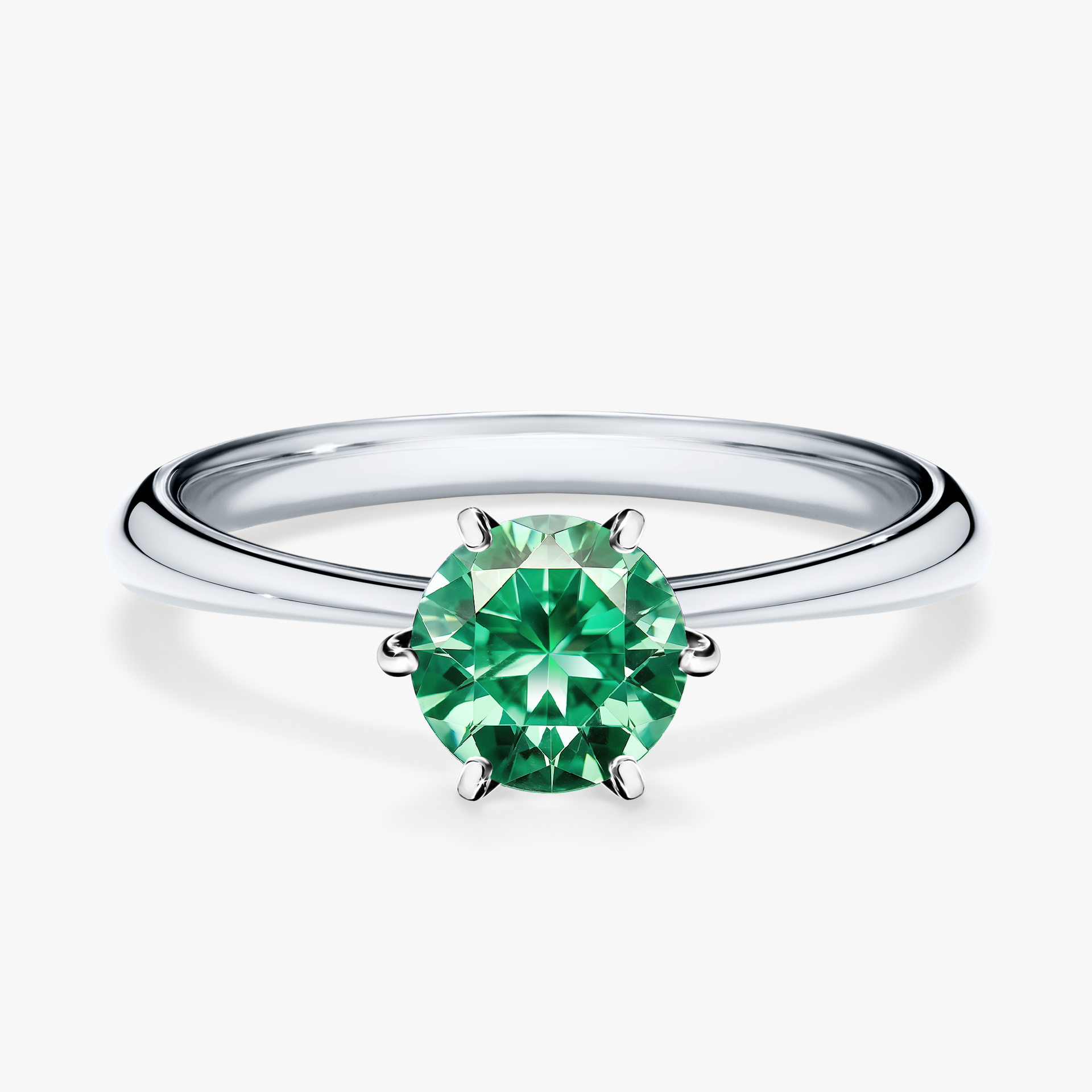 Pierścionek zaręczynowy My Love z białego złota ze szmaragdem 0,80ct