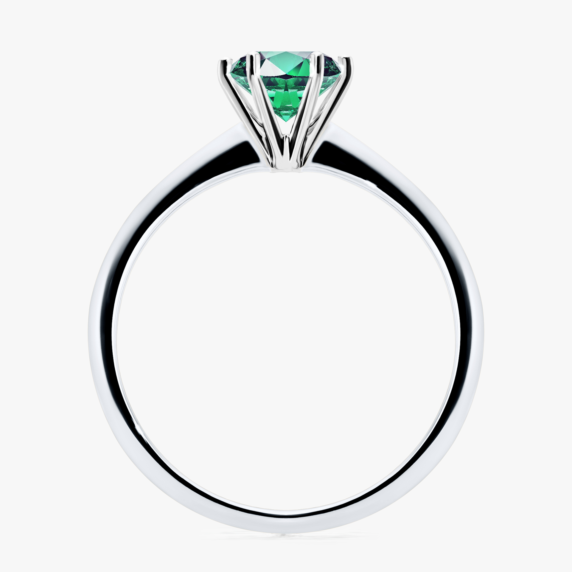 Pierścionek zaręczynowy My Love z białego złota ze szmaragdem 0,80ct