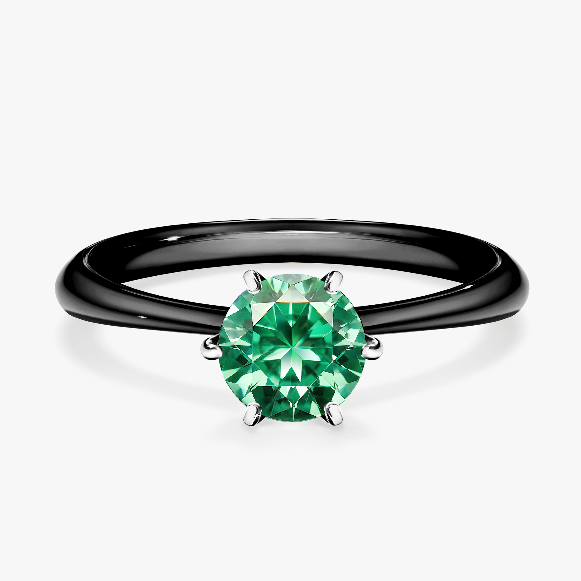 Pierścionek zaręczynowy My Love z czarnego złota ze szmaragdem 0,80ct