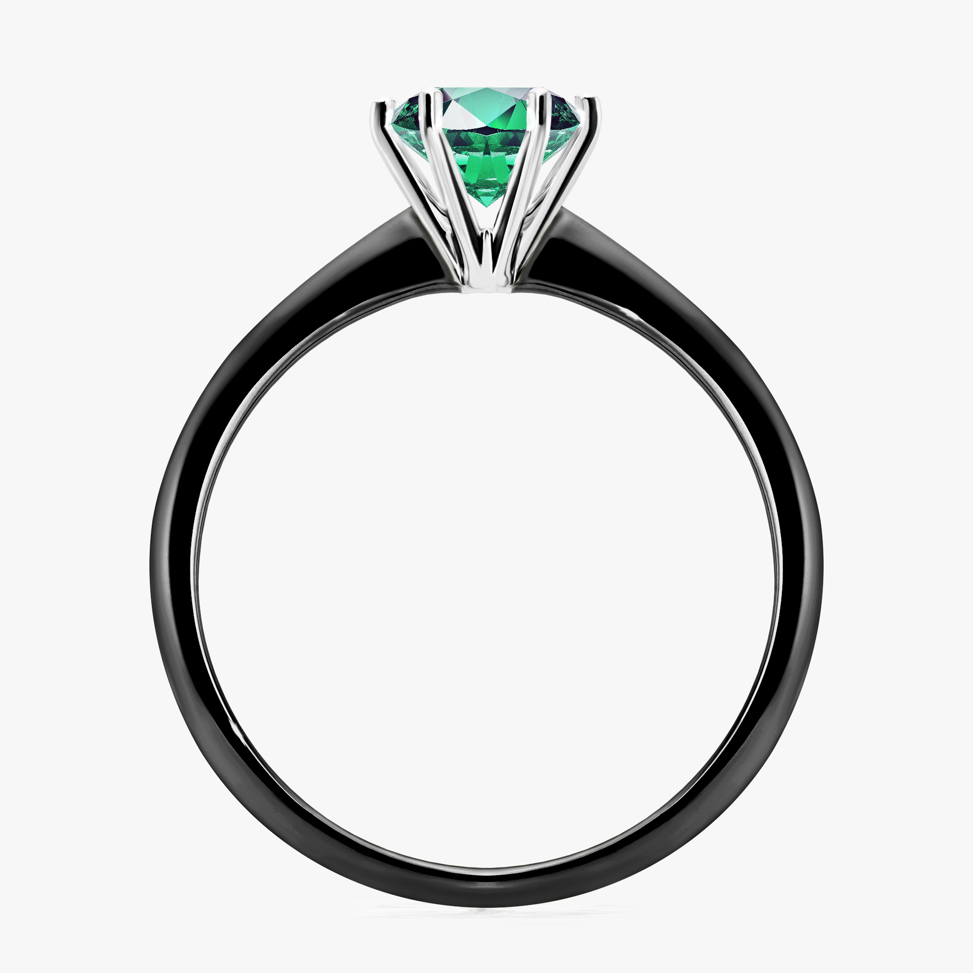 Pierścionek zaręczynowy My Love z czarnego złota ze szmaragdem 0,80ct