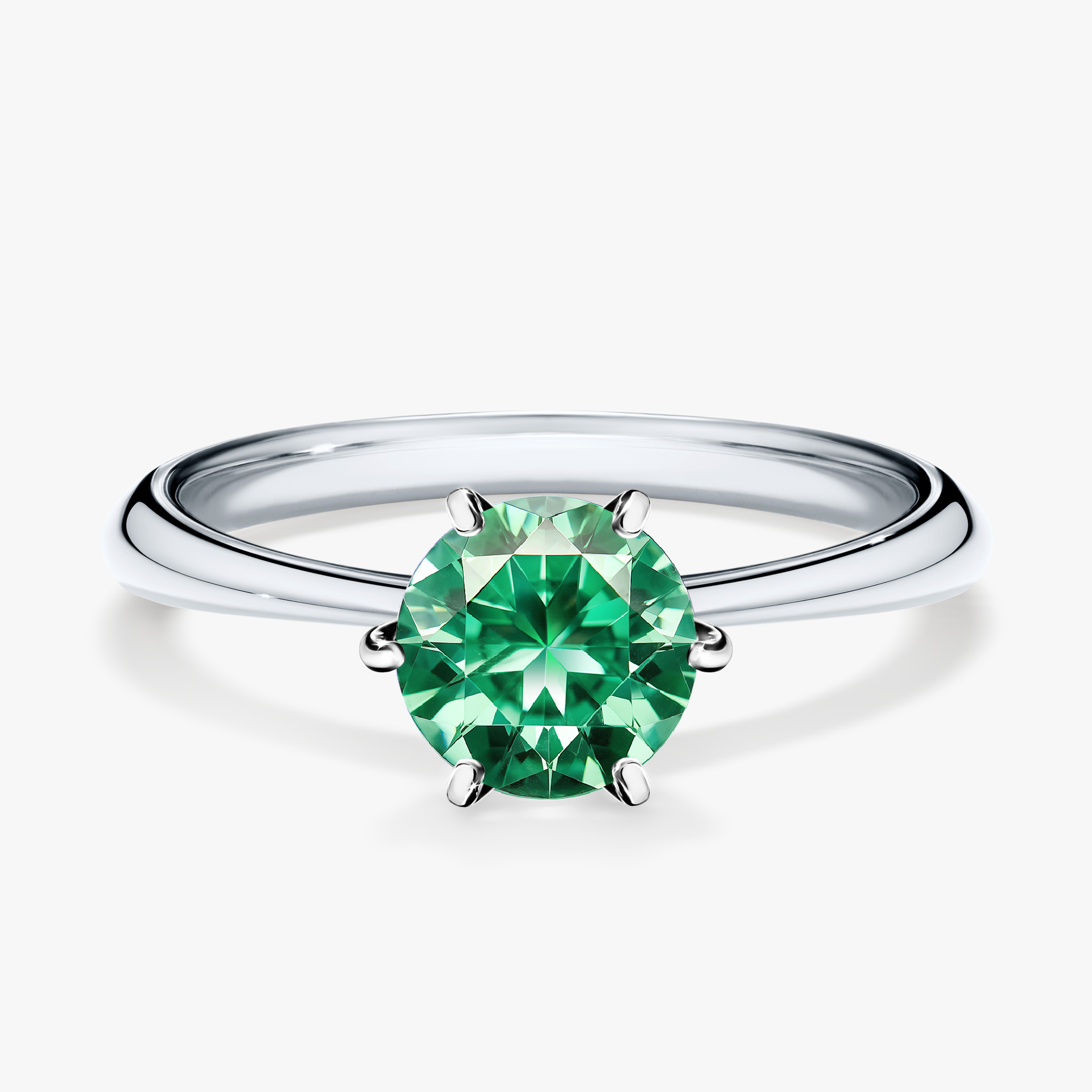Pierścionek zaręczynowy My Love z białego złota ze szmaragdem 1,00ct