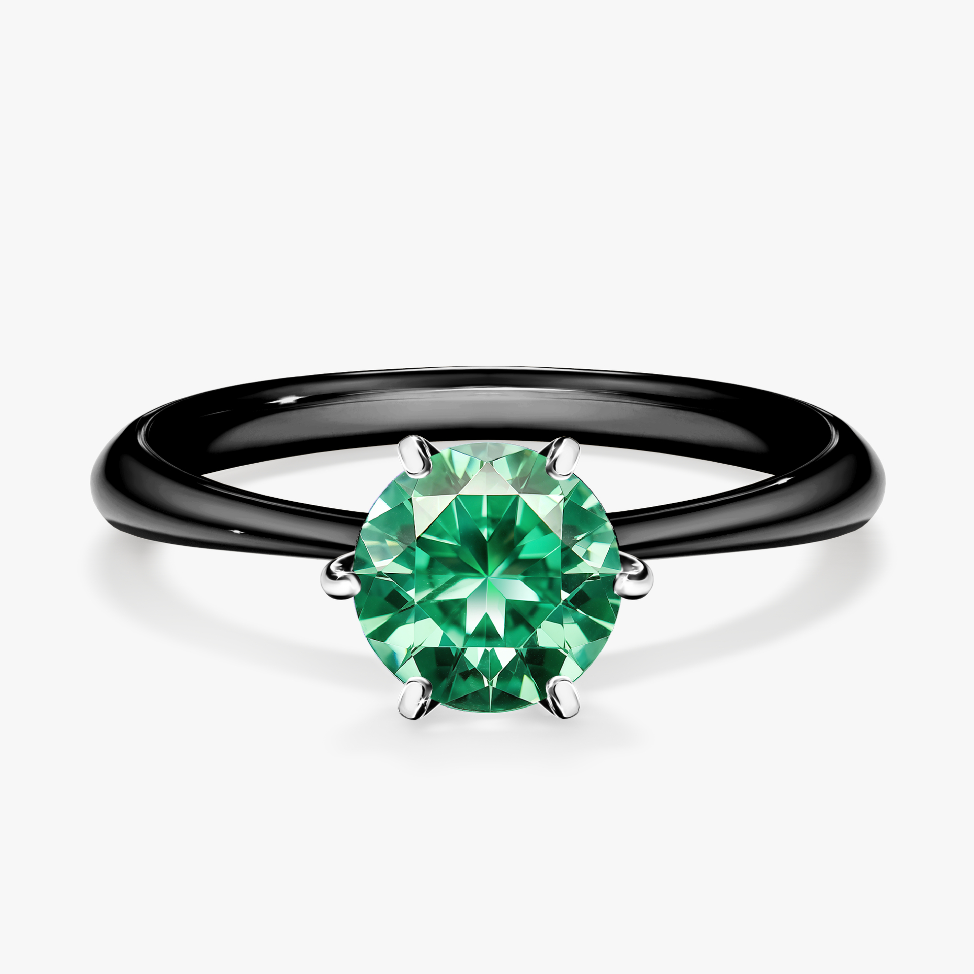 Pierścionek zaręczynowy My Love z czarnego złota ze szmaragdem 1,00ct