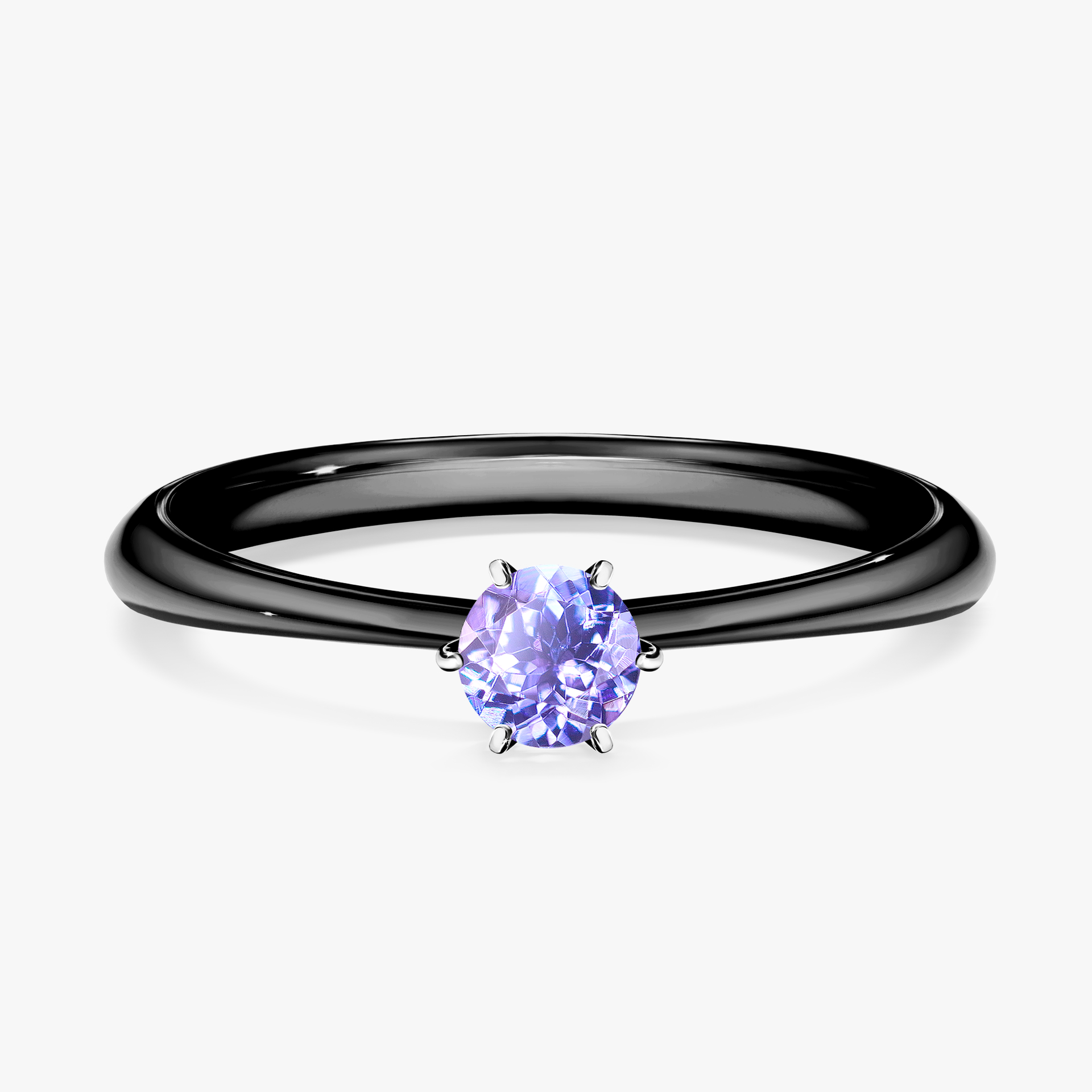 Pierścionek zaręczynowy My Love z czarnego złota z tanzanitem 0,25ct