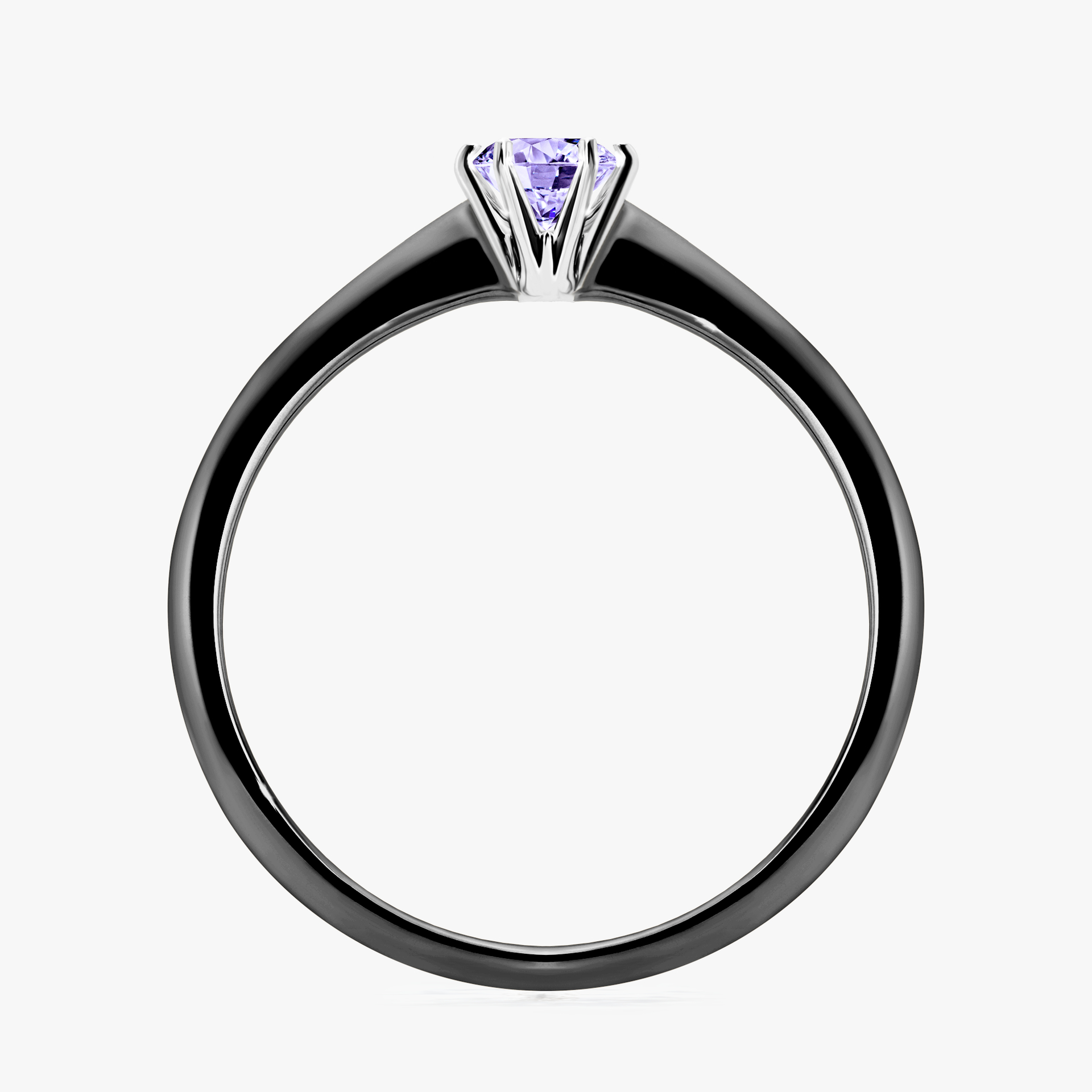 Pierścionek zaręczynowy My Love z czarnego złota z tanzanitem 0,25ct