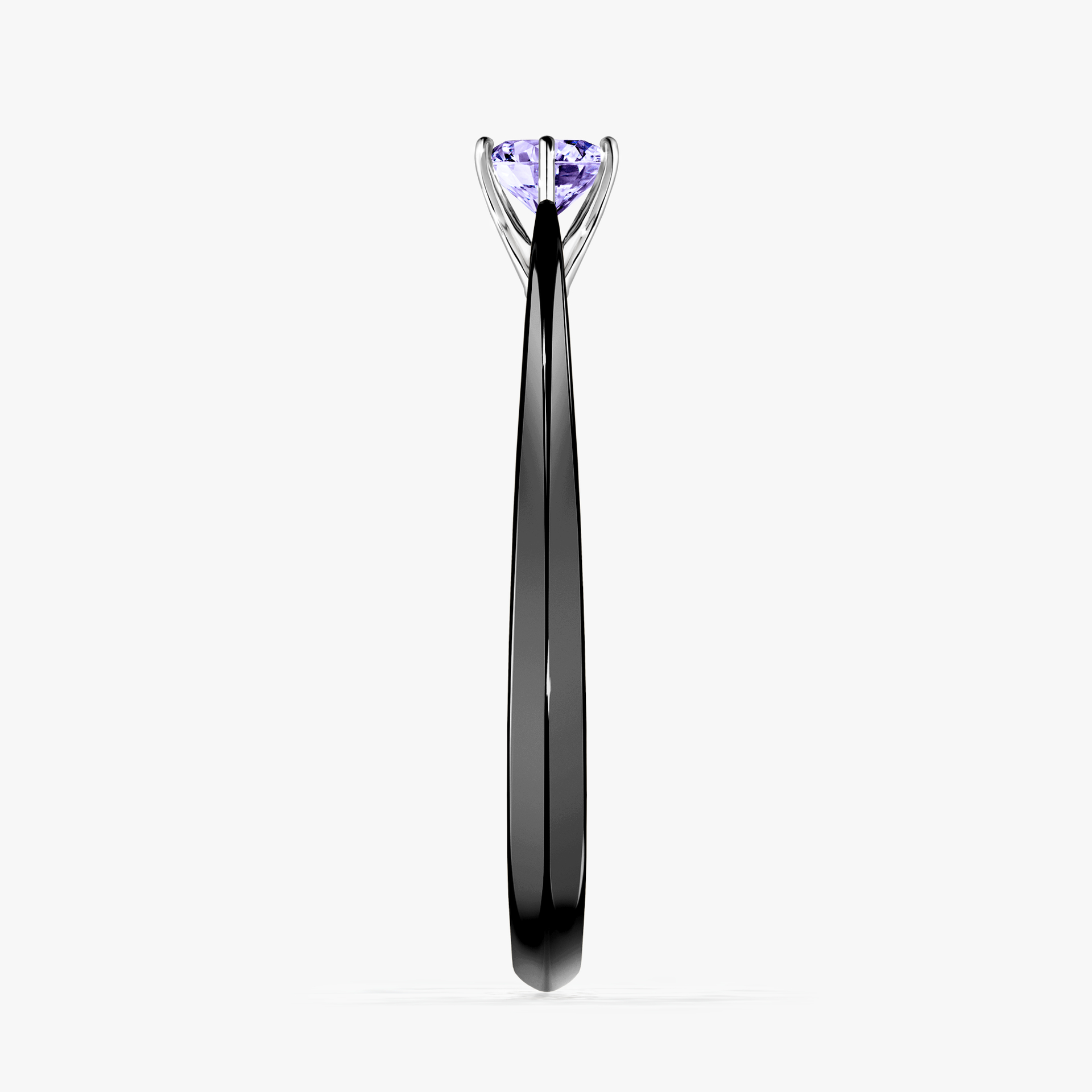 Pierścionek zaręczynowy My Love z czarnego złota z tanzanitem 0,25ct