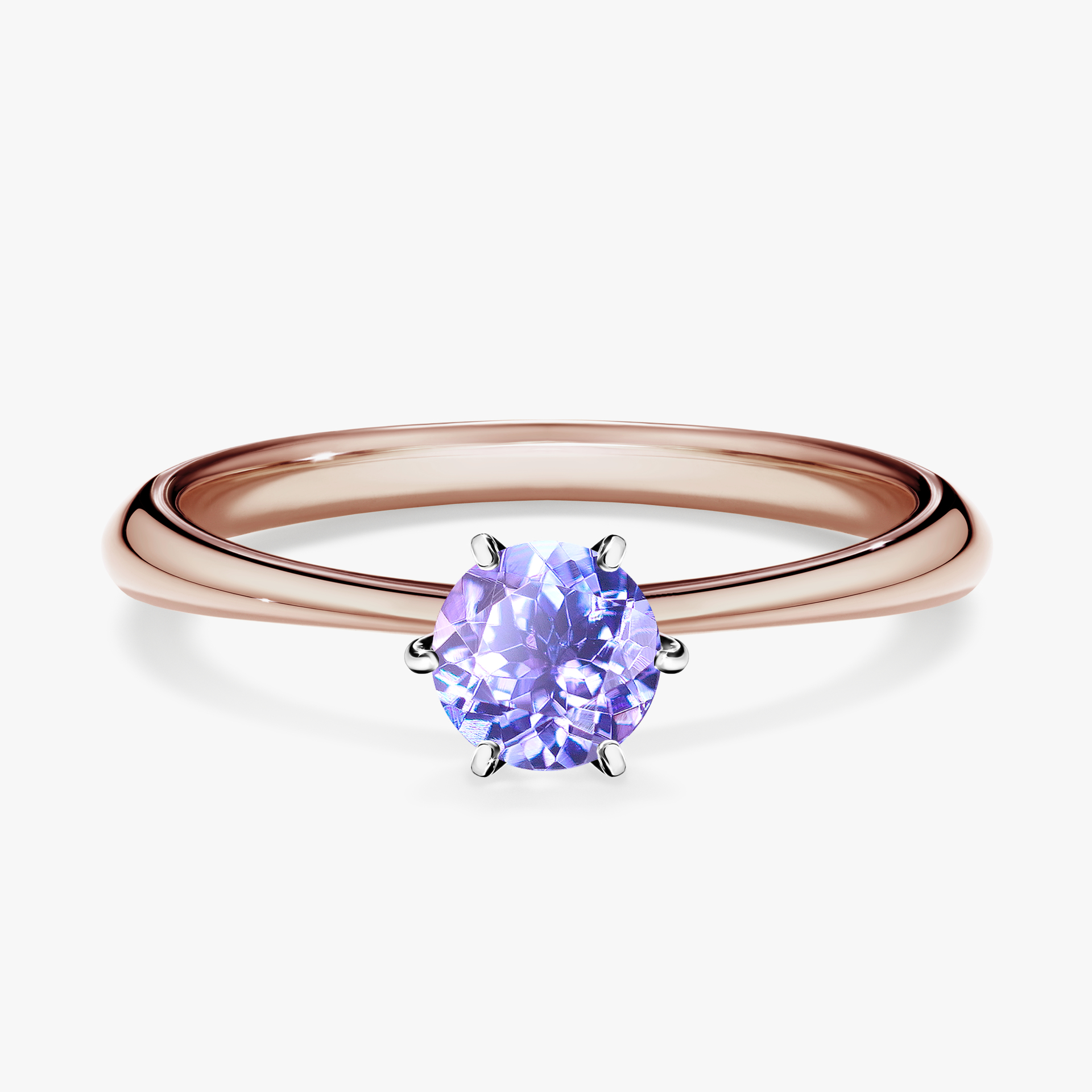Pierścionek zaręczynowy My Love z różowego złota z tanzanitem 0,50ct