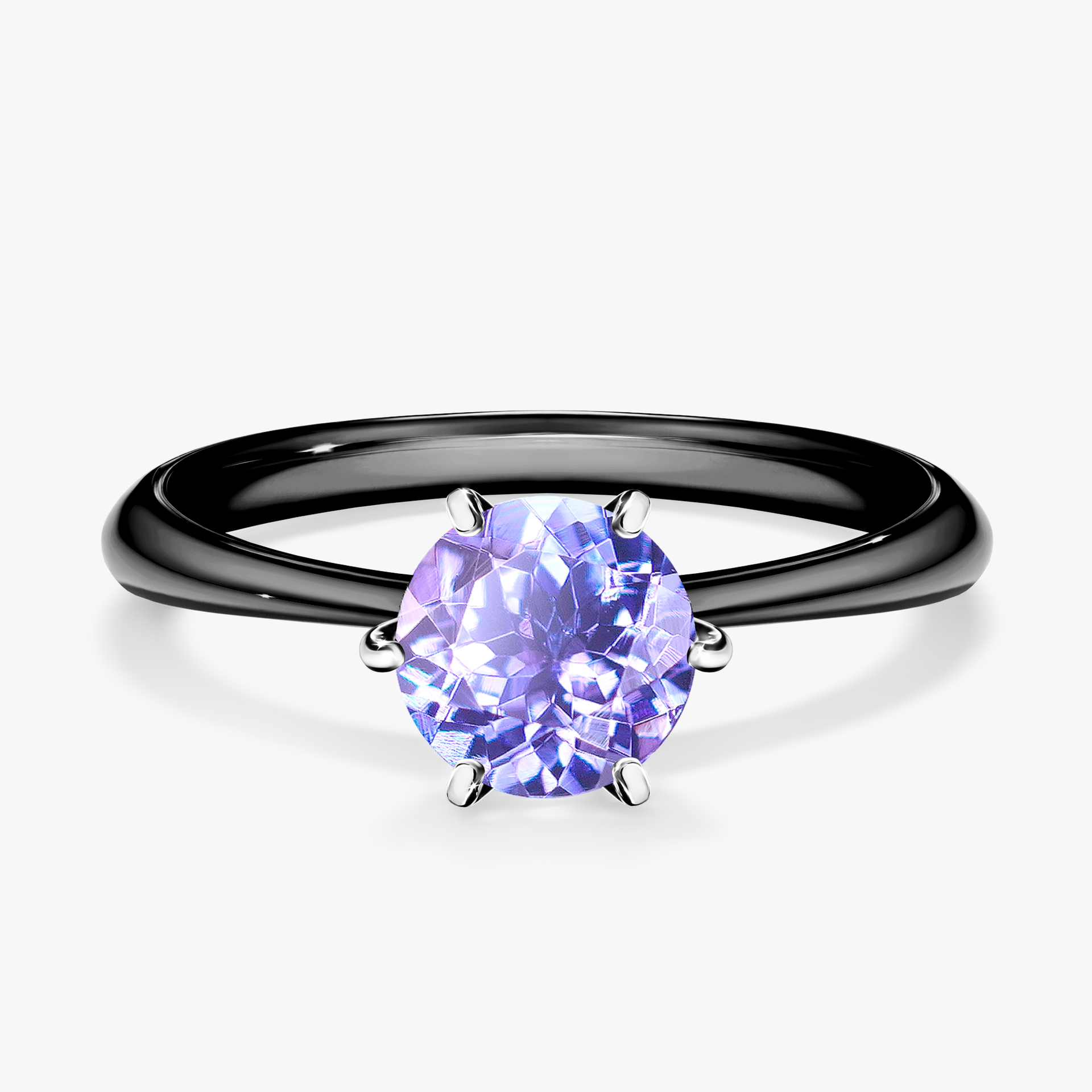 Pierścionek zaręczynowy My Love z czarnego złota z tanzanitem 1,00ct