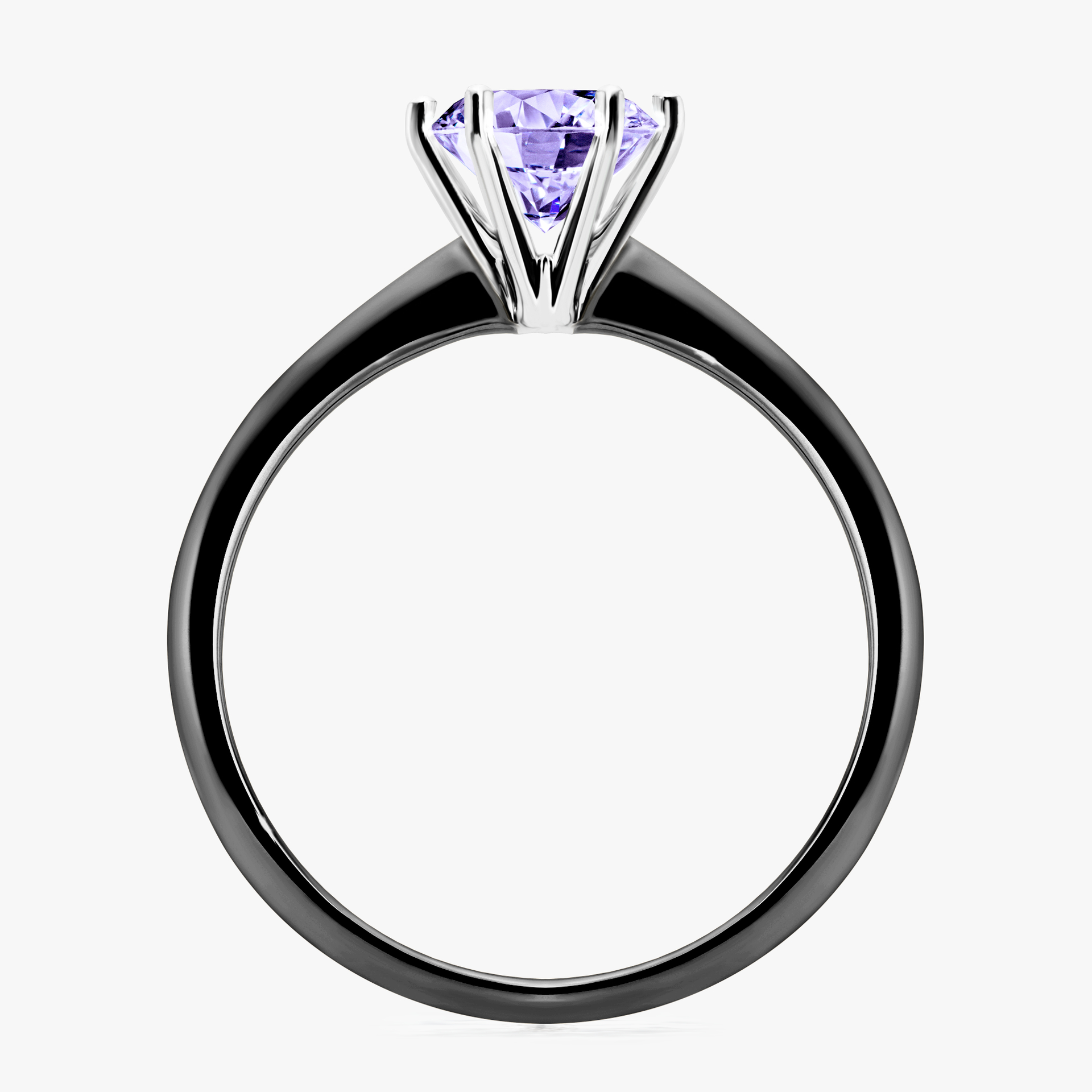 Pierścionek zaręczynowy My Love z czarnego złota z tanzanitem 1,00ct