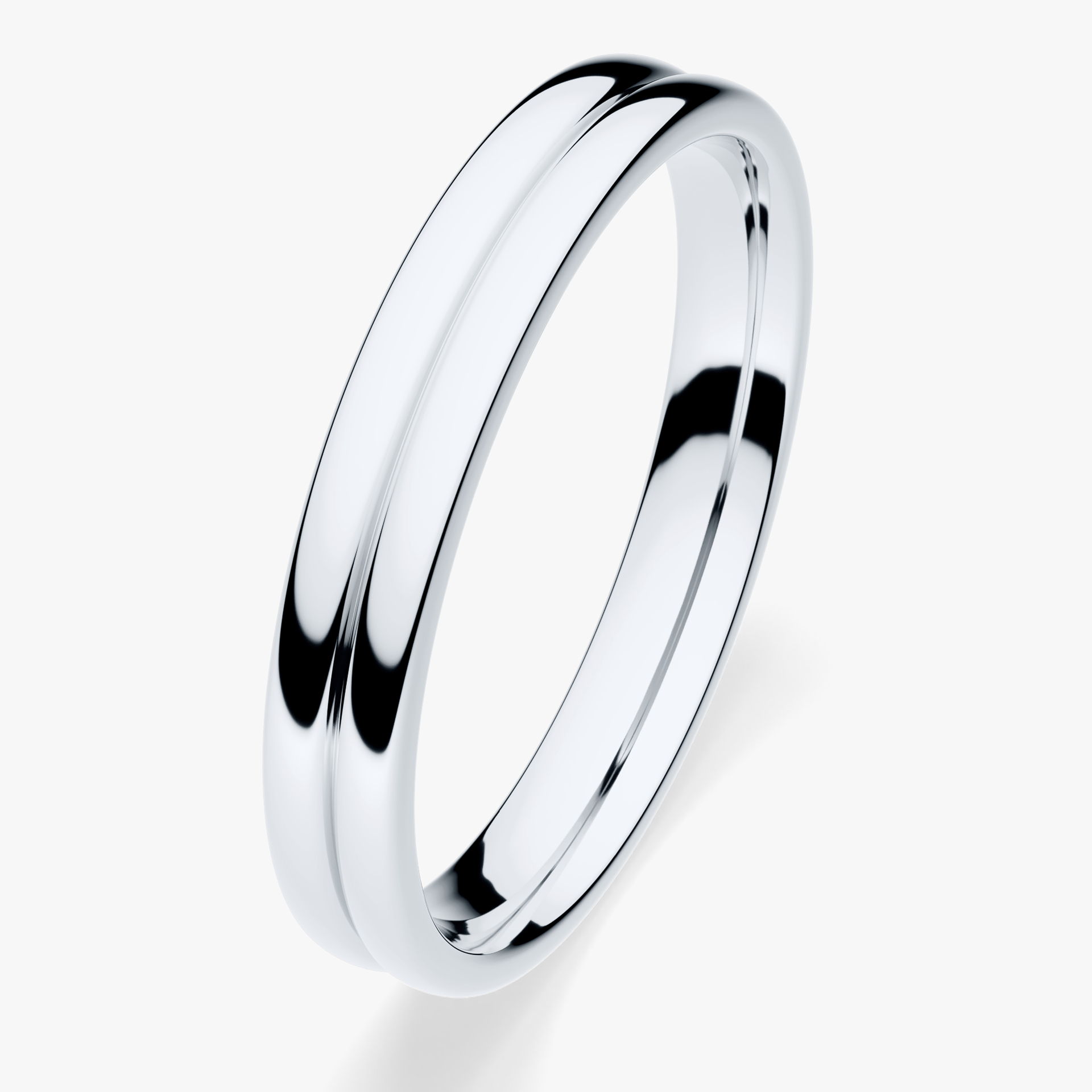 Obrączka ślubna Modern 1 z białego złota 3mm