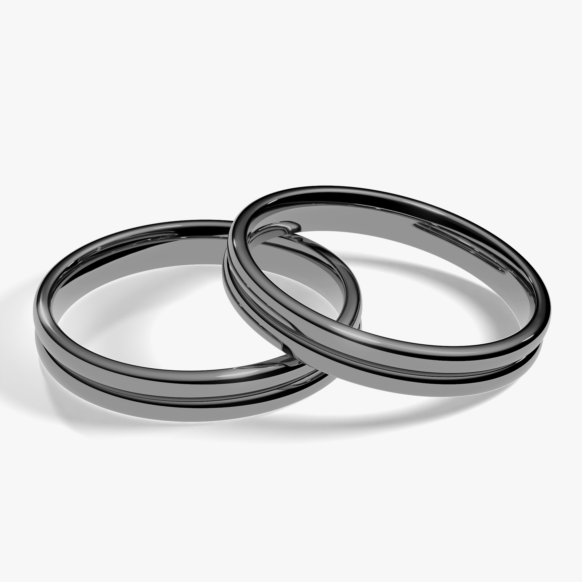 Obraczka slubna modern two 3 mm z czarnego zlota 04