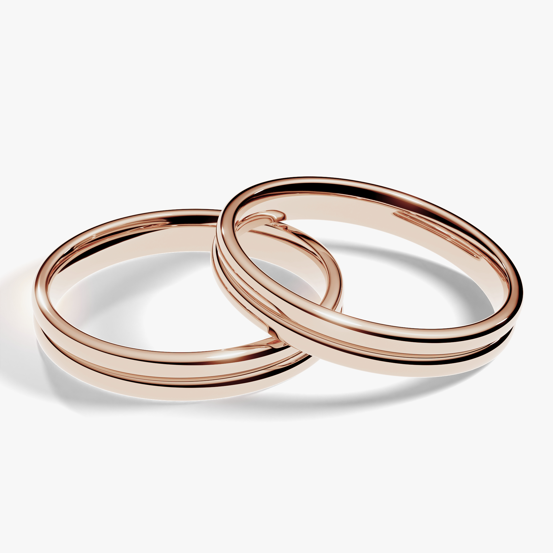 Obraczka slubna modern two 3 mm z rozowego zlota 04