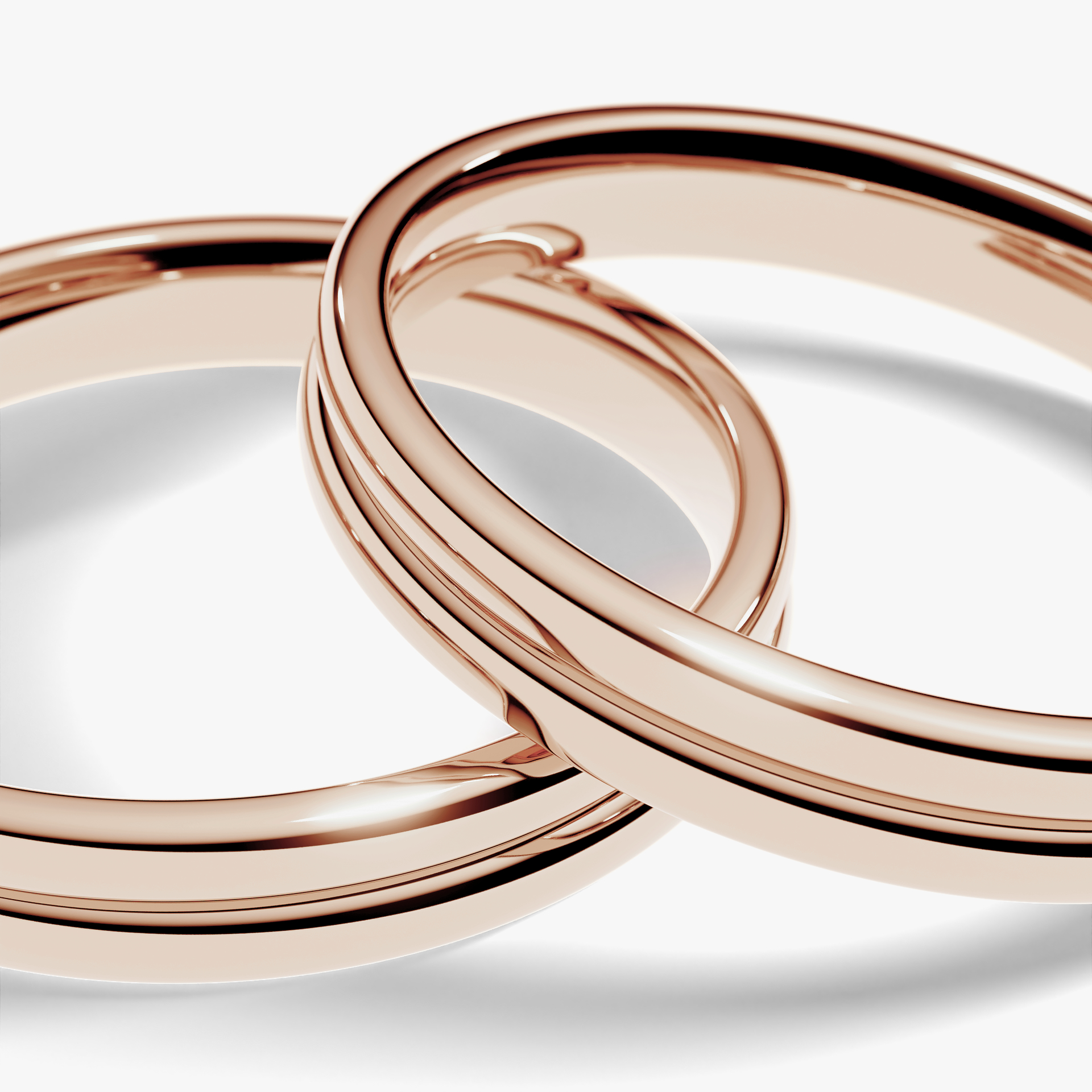 Obraczka slubna modern two 3 mm z rozowego zlota 05