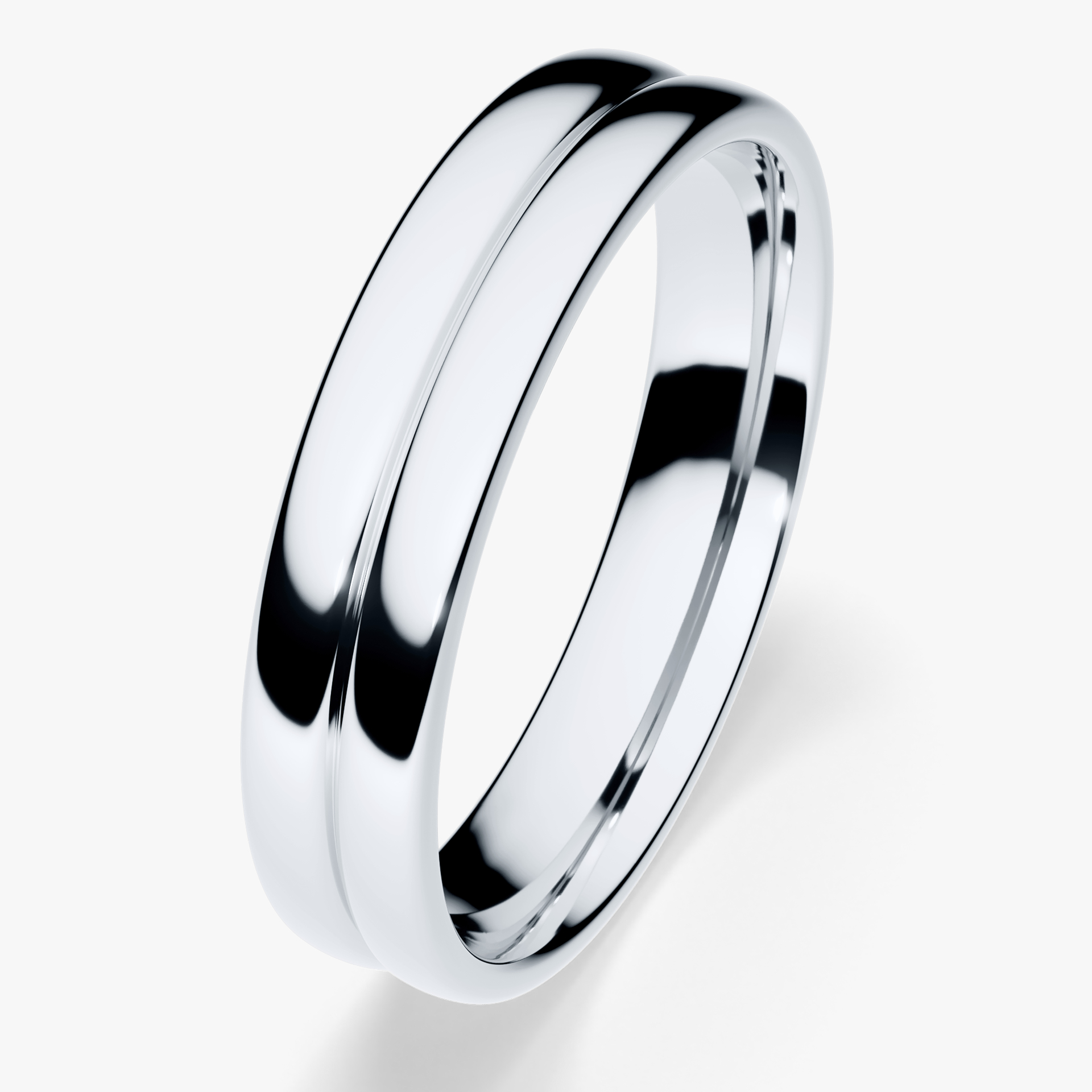 Obrączka ślubna Modern 1 z białego złota 4mm