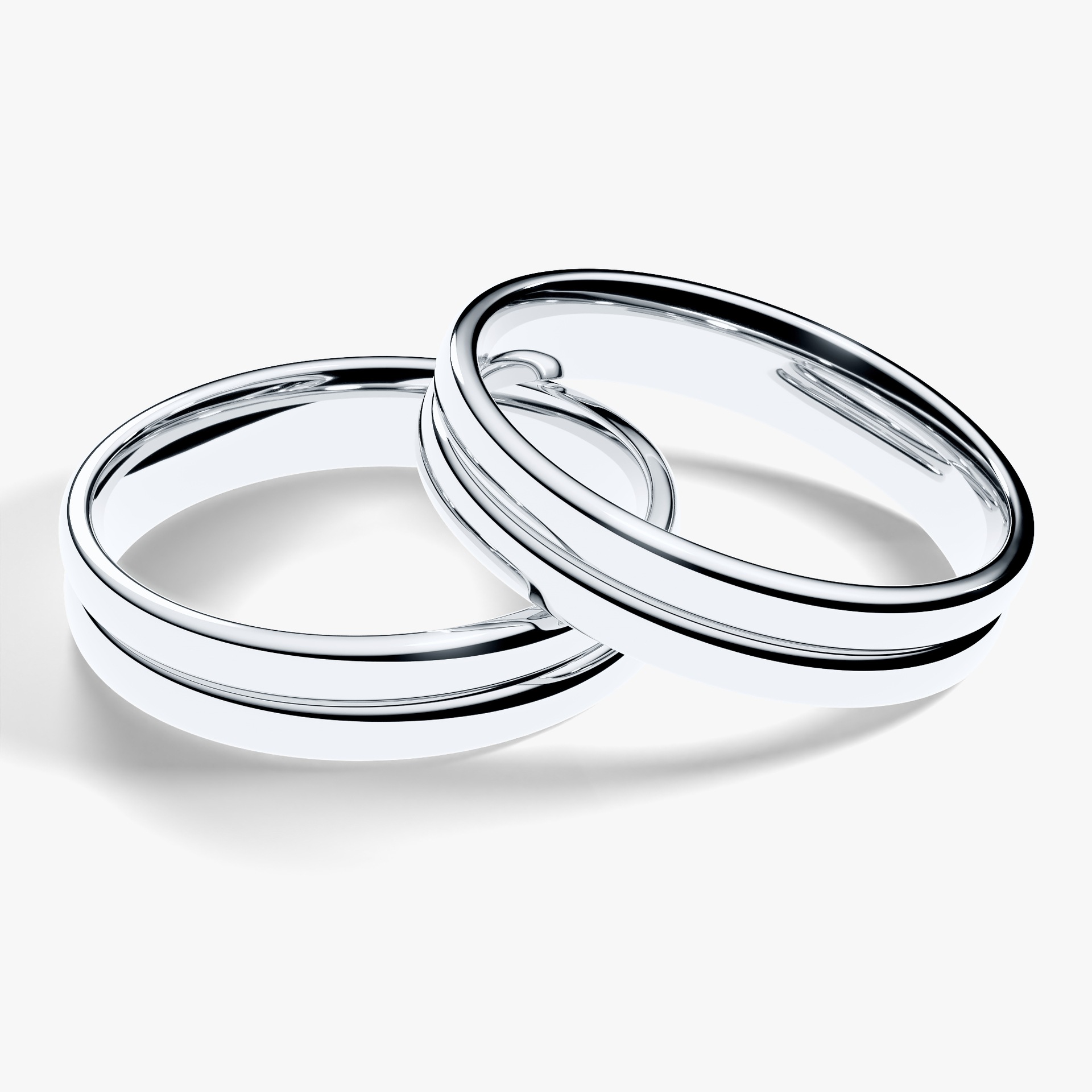 Obraczka slubna modern two 4 mm z bialego zlota 04