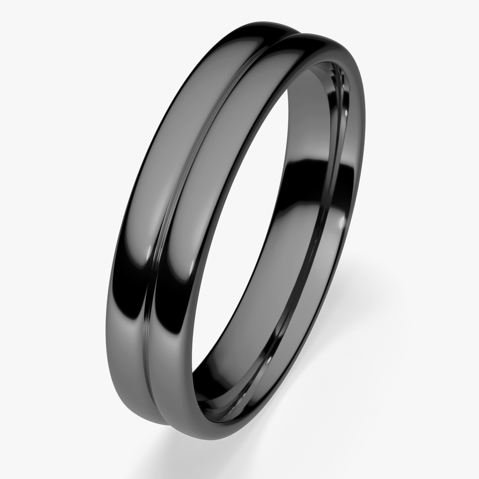 Obrączka ślubna Modern 1 z czarnego złota 4mm