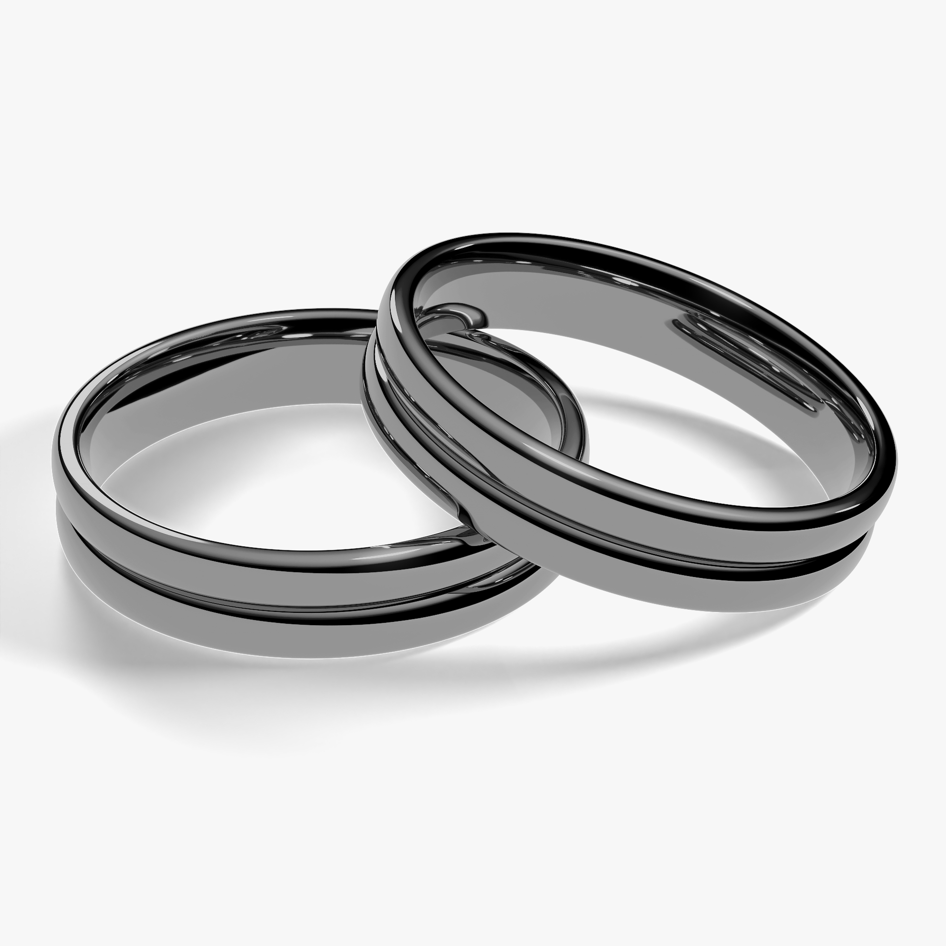 Obraczka slubna modern two 4 mm z czarnego zlota 04