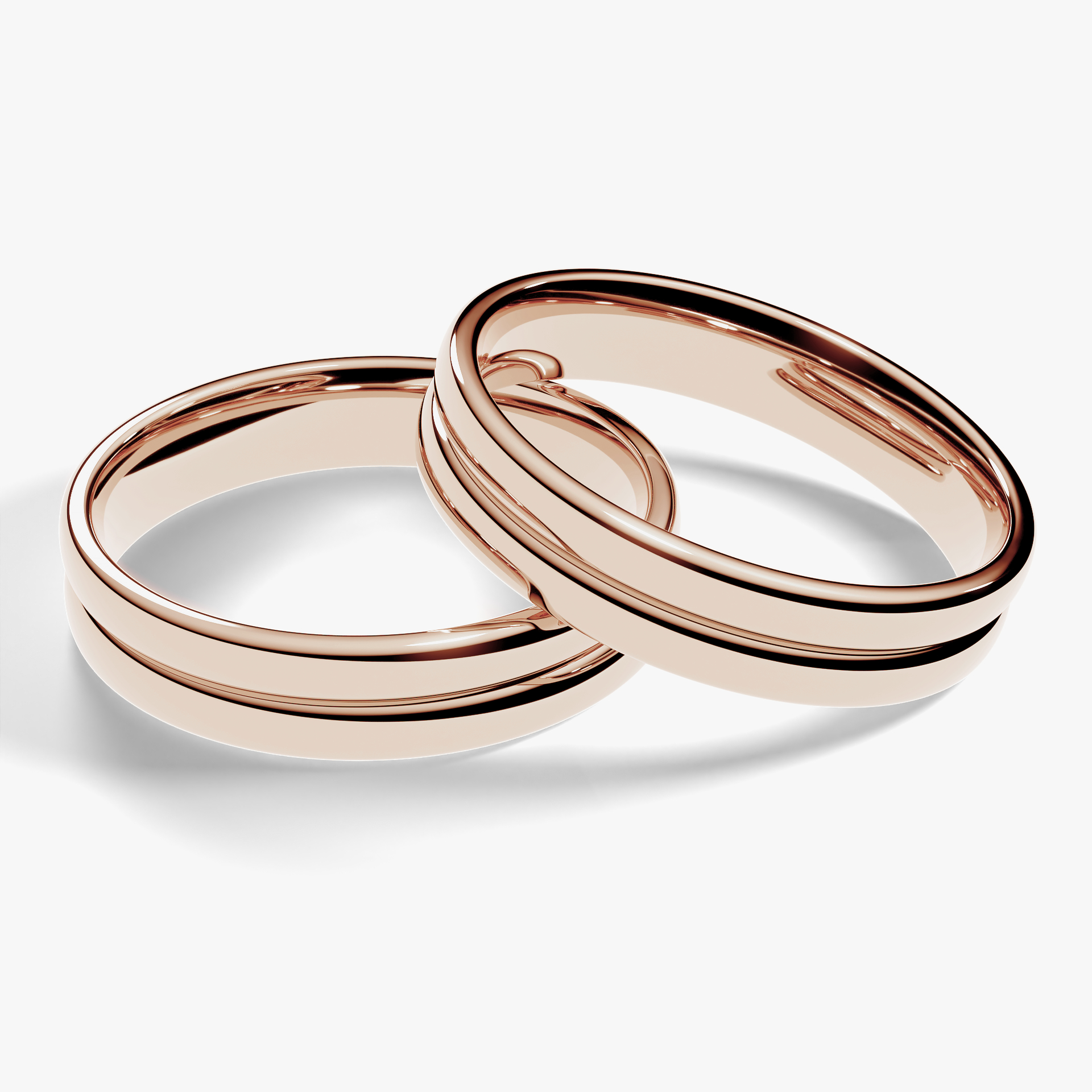 Obraczka slubna modern two 4 mm z rozowego zlota 04