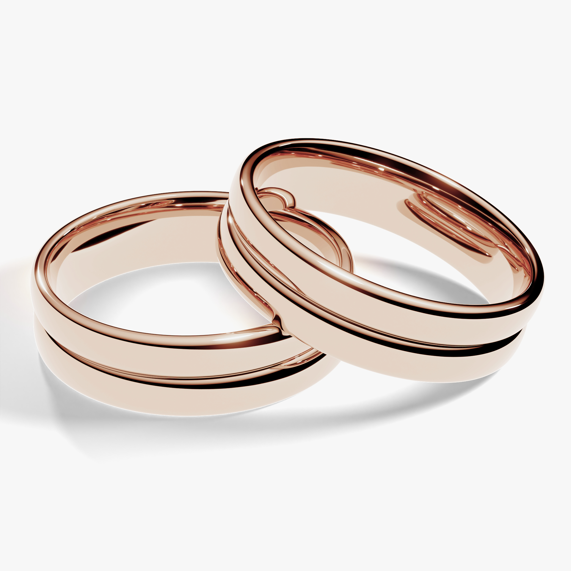 Obraczka slubna modern two 5 mm z rozowego zlota 04