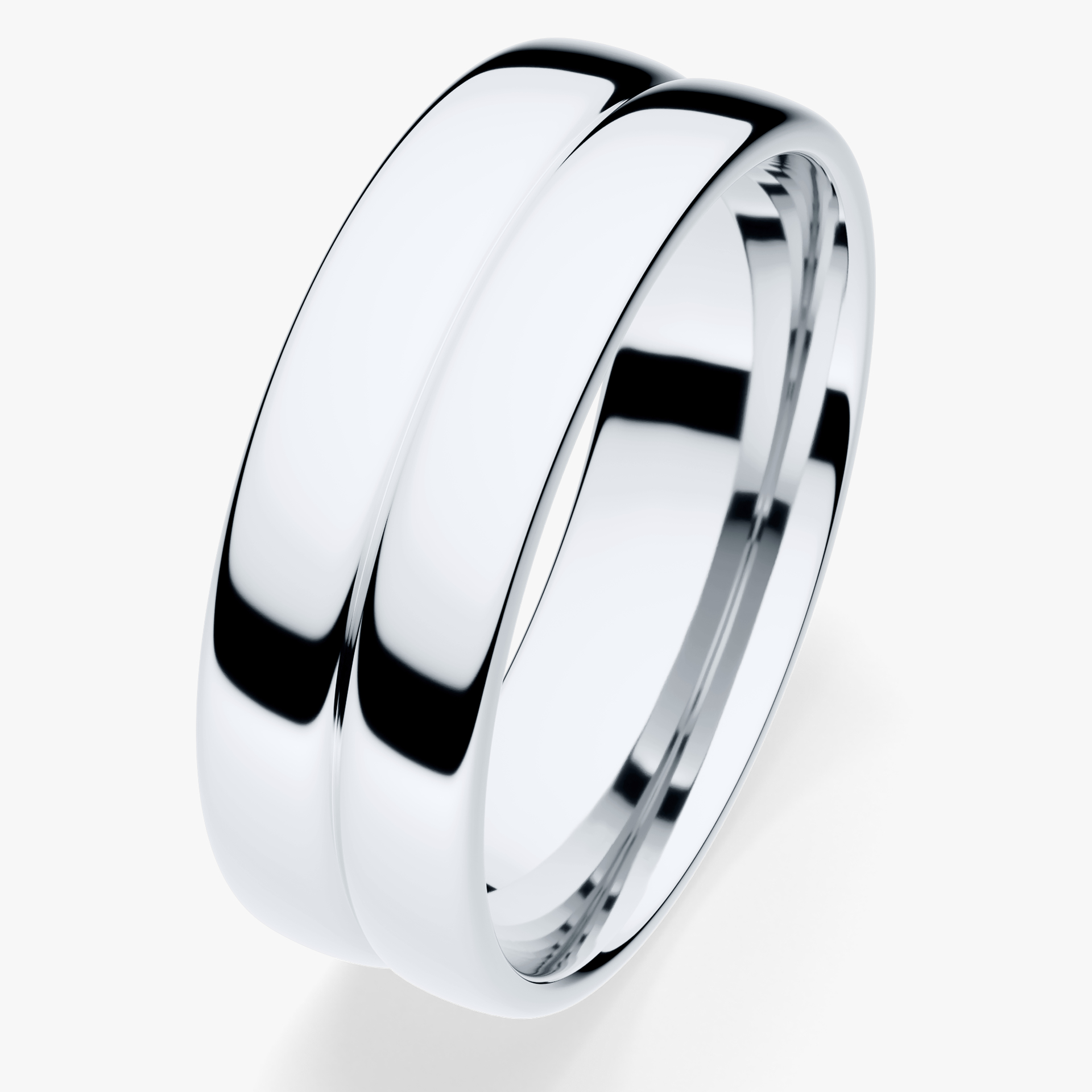 Obrączka ślubna Modern 1 z białego złota 6mm