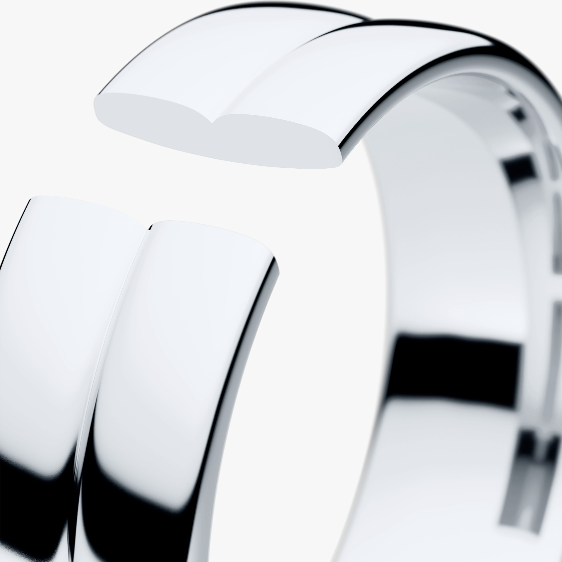Obrączka ślubna Modern 1 z białego złota 6mm
