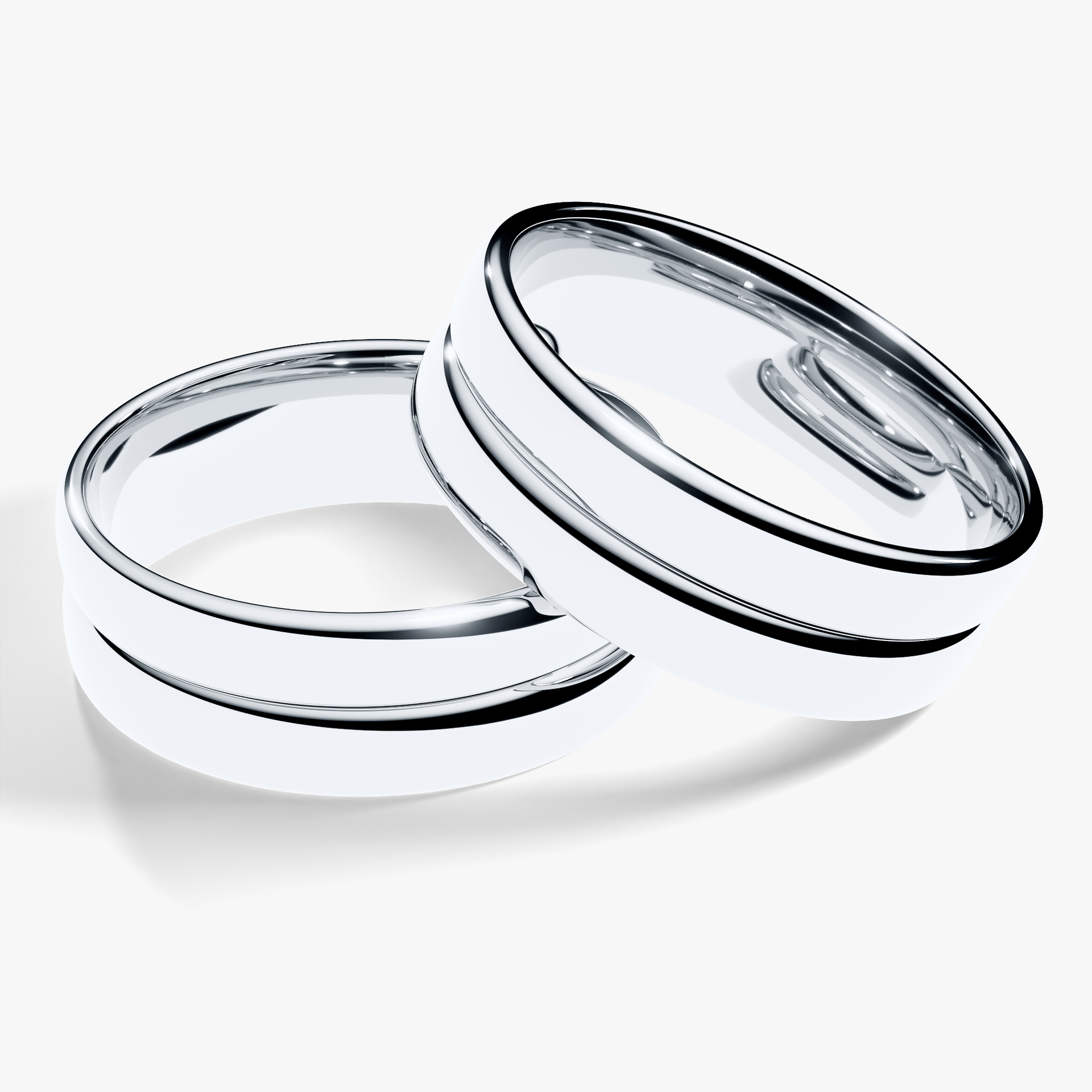 Obraczka slubna modern two 6 mm z bialego zlota 04