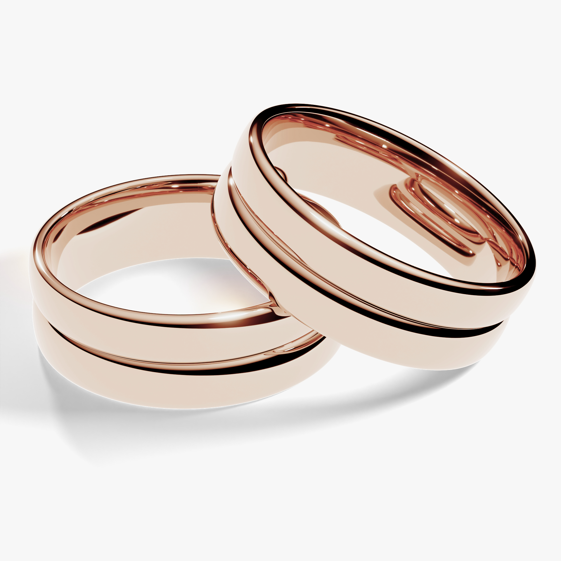 Obraczka slubna modern two 6 mm z rozowego zlota 04