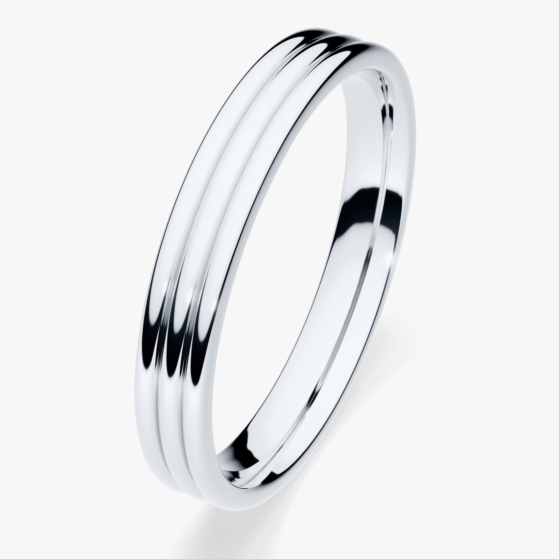 Obrączka ślubna Modern 2 z białego złota 3mm