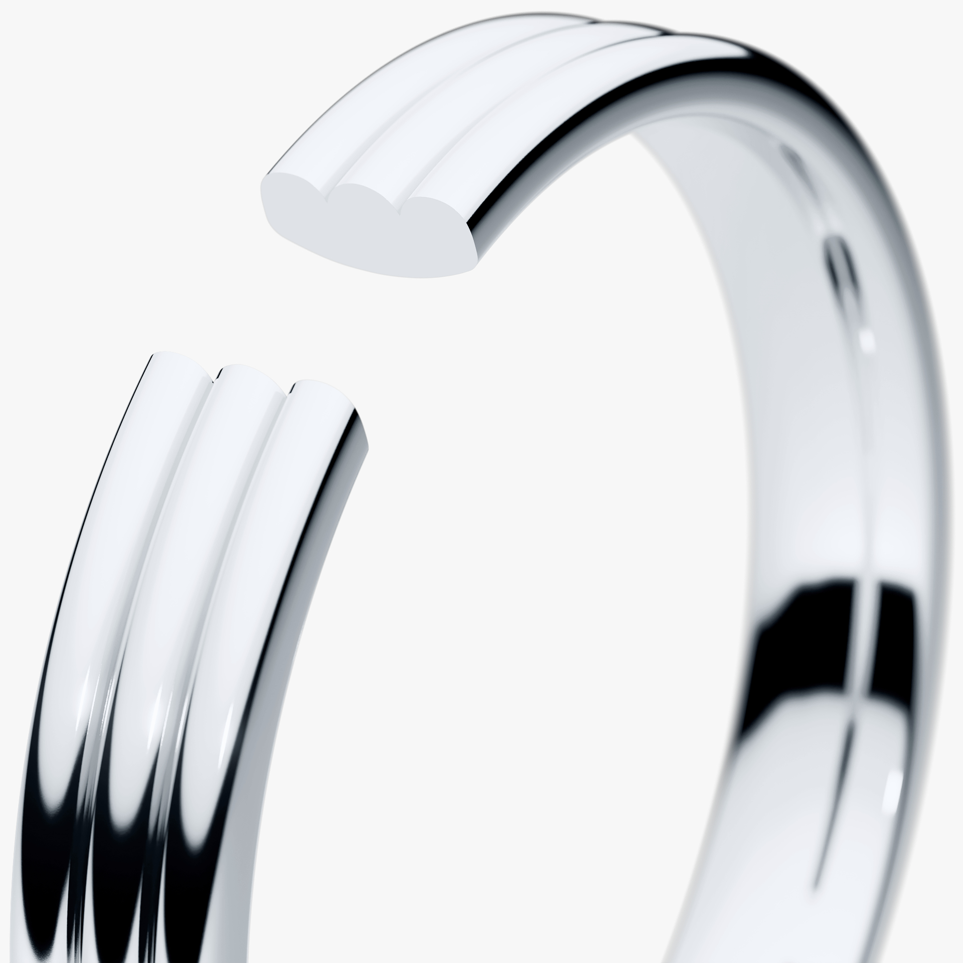 Obrączka ślubna Modern 2 z białego złota 3mm