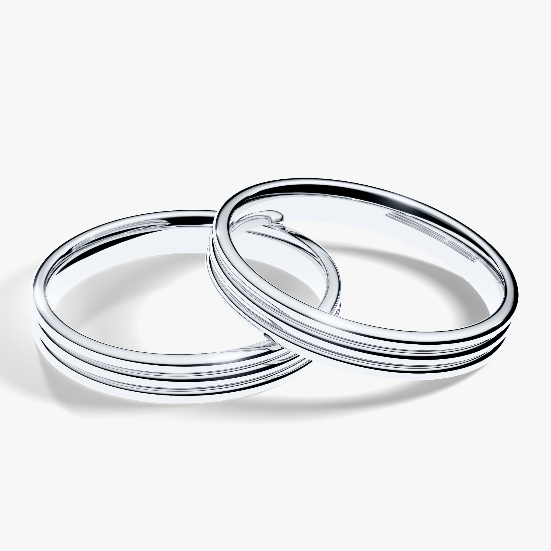 Obraczka slubna modern three 3 mm z bialego zlota 04