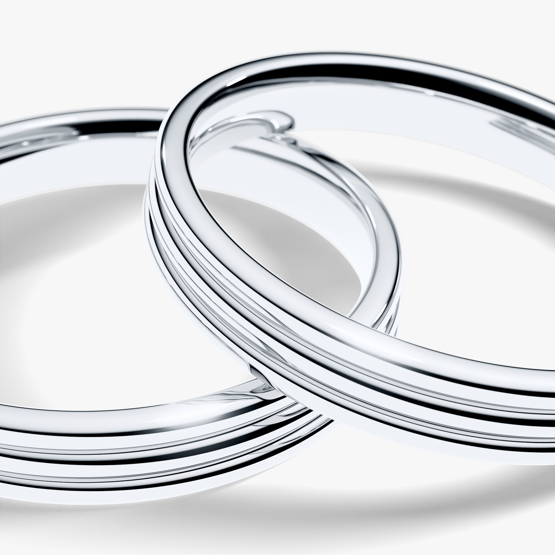 Obraczka slubna modern three 3 mm z bialego zlota 05