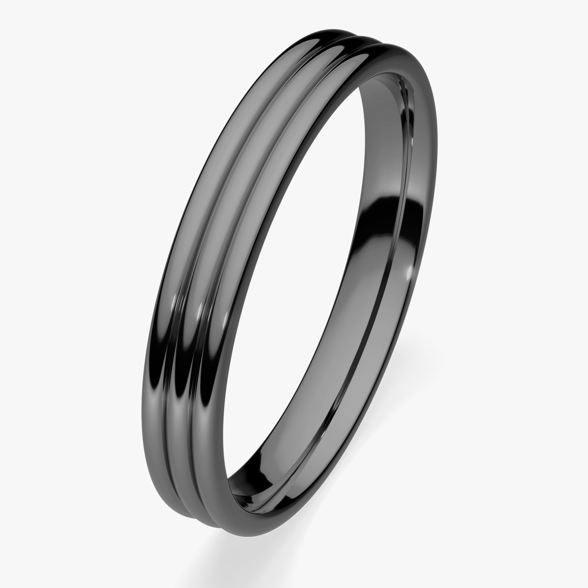 Obrączka ślubna Modern 2 z czarnego złota 3mm