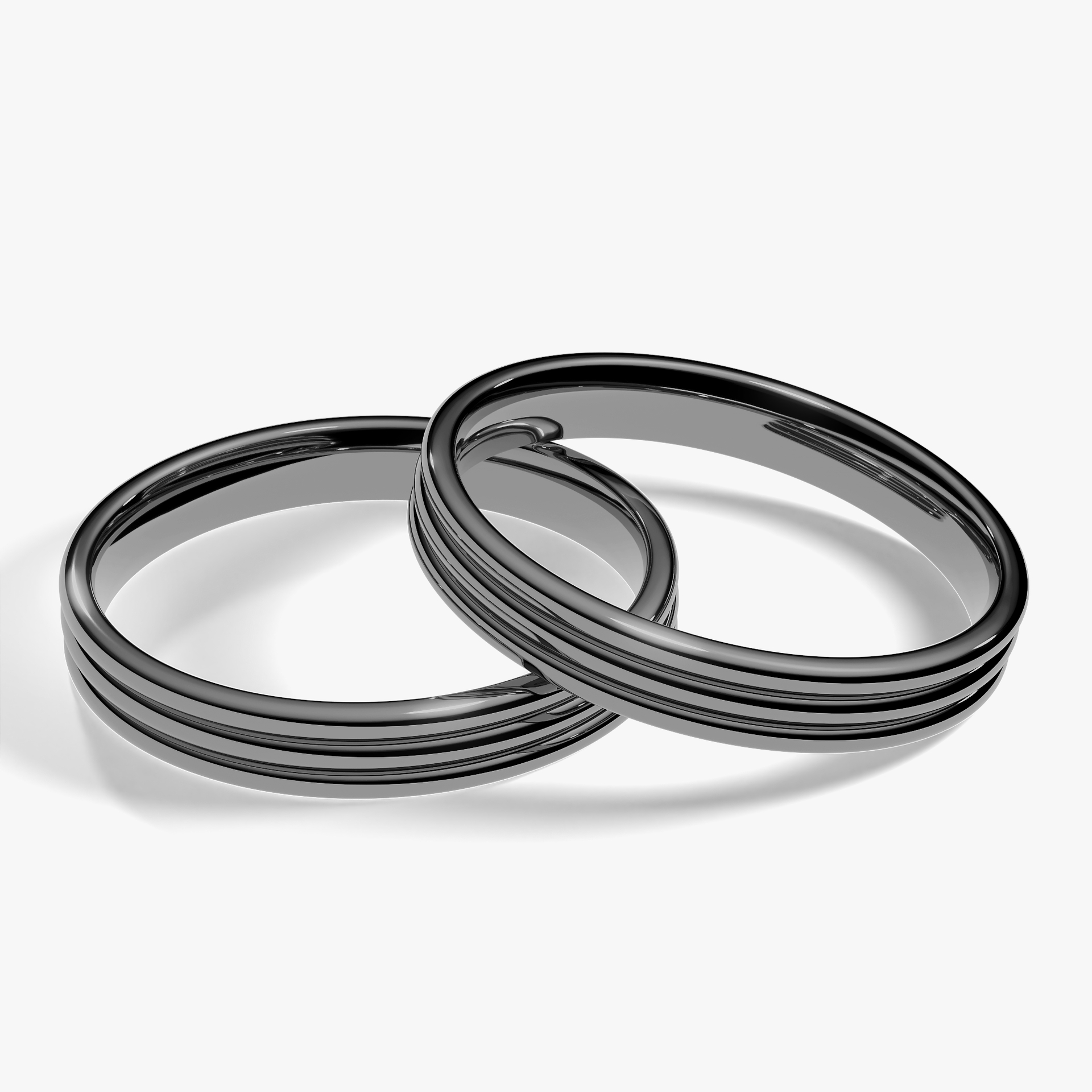 Obraczka slubna modern three 3 mm z czarnego zlota 04