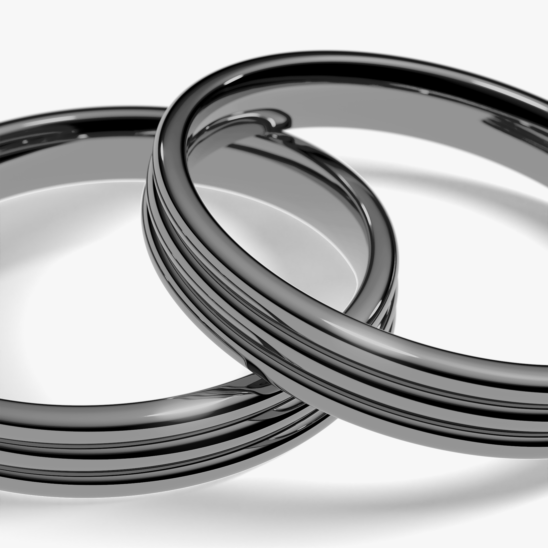 Obraczka slubna modern three 3 mm z czarnego zlota 05