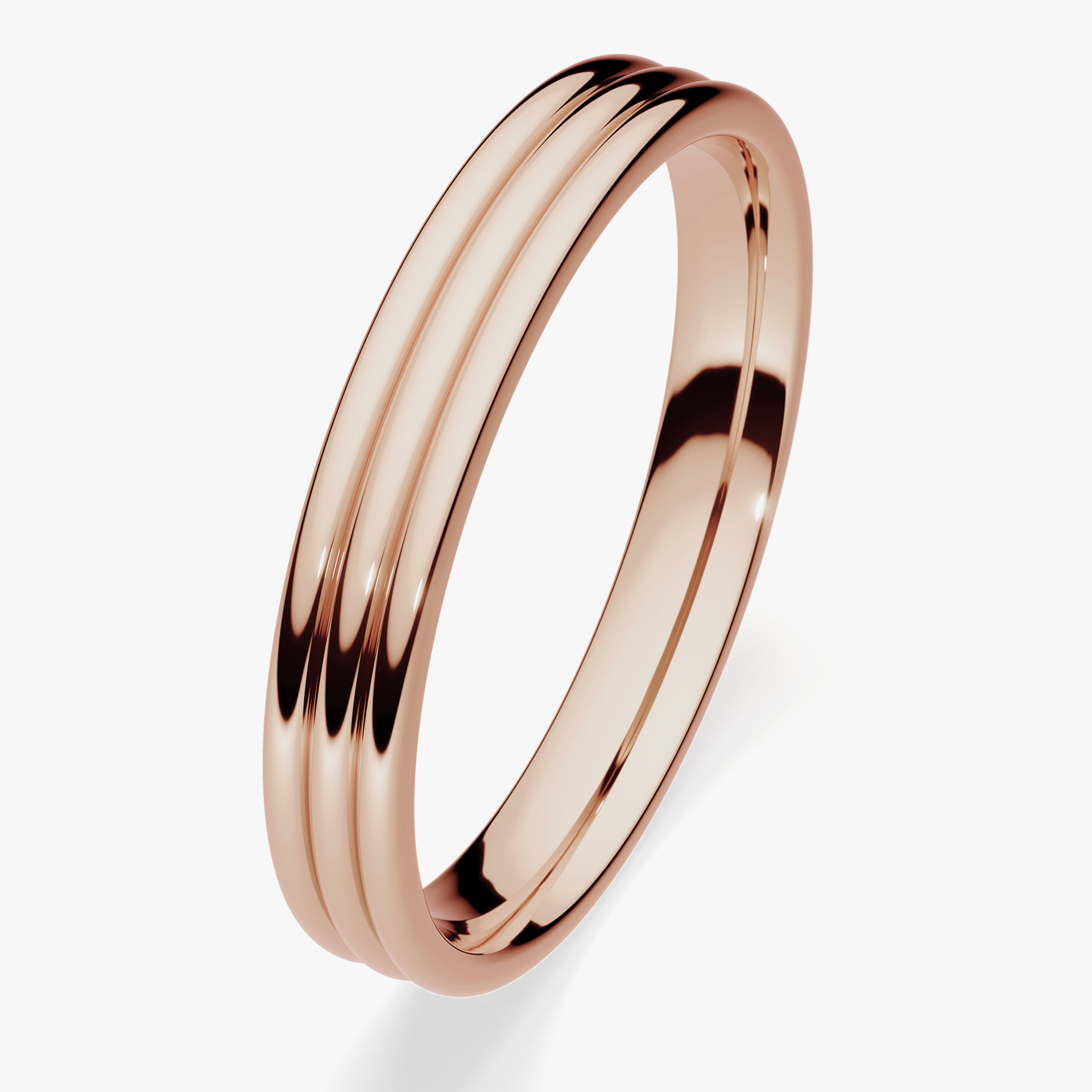 Obrączka ślubna Modern 2 z różowego złota 3mm