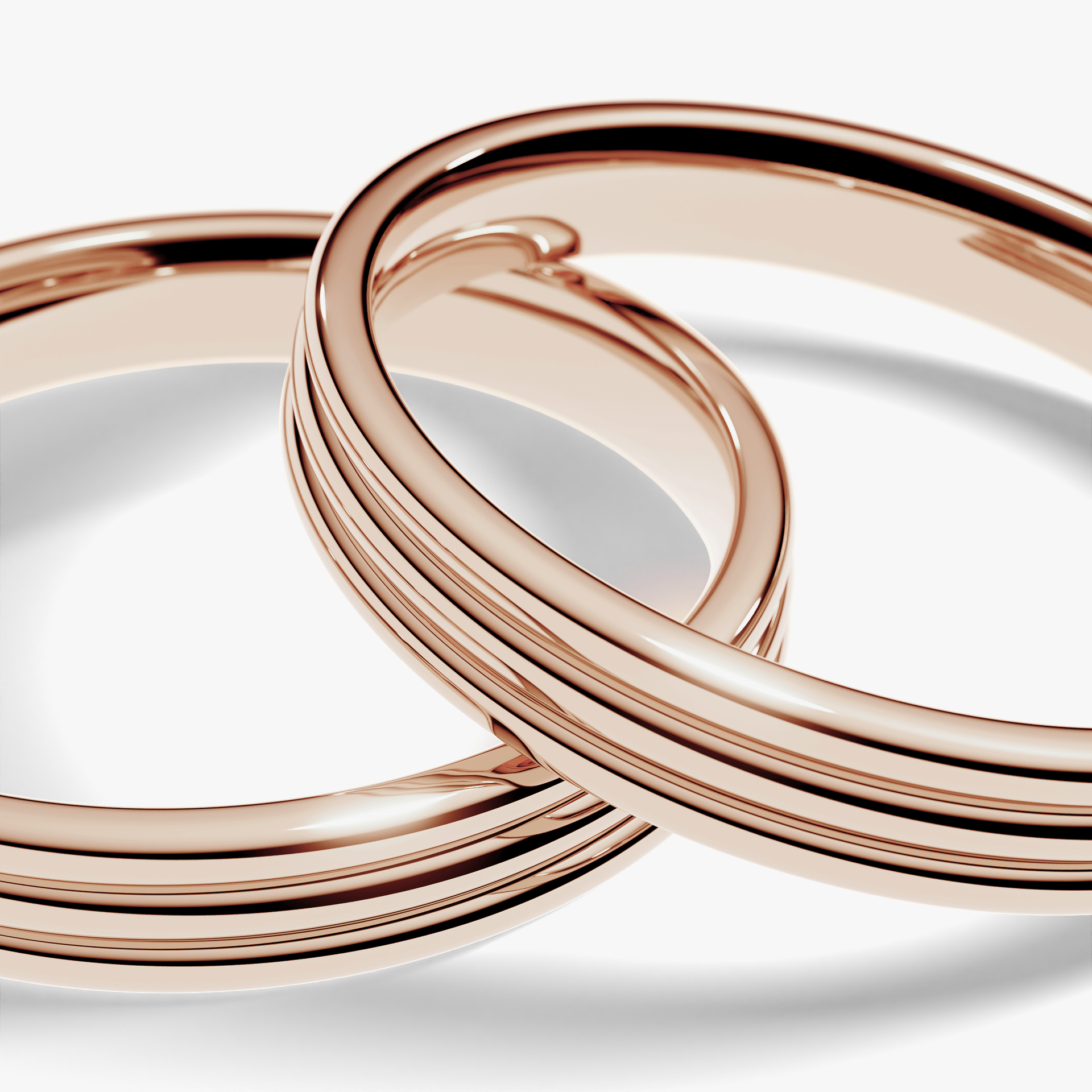 Obraczka slubna modern three 3 mm z rozowego zlota 05