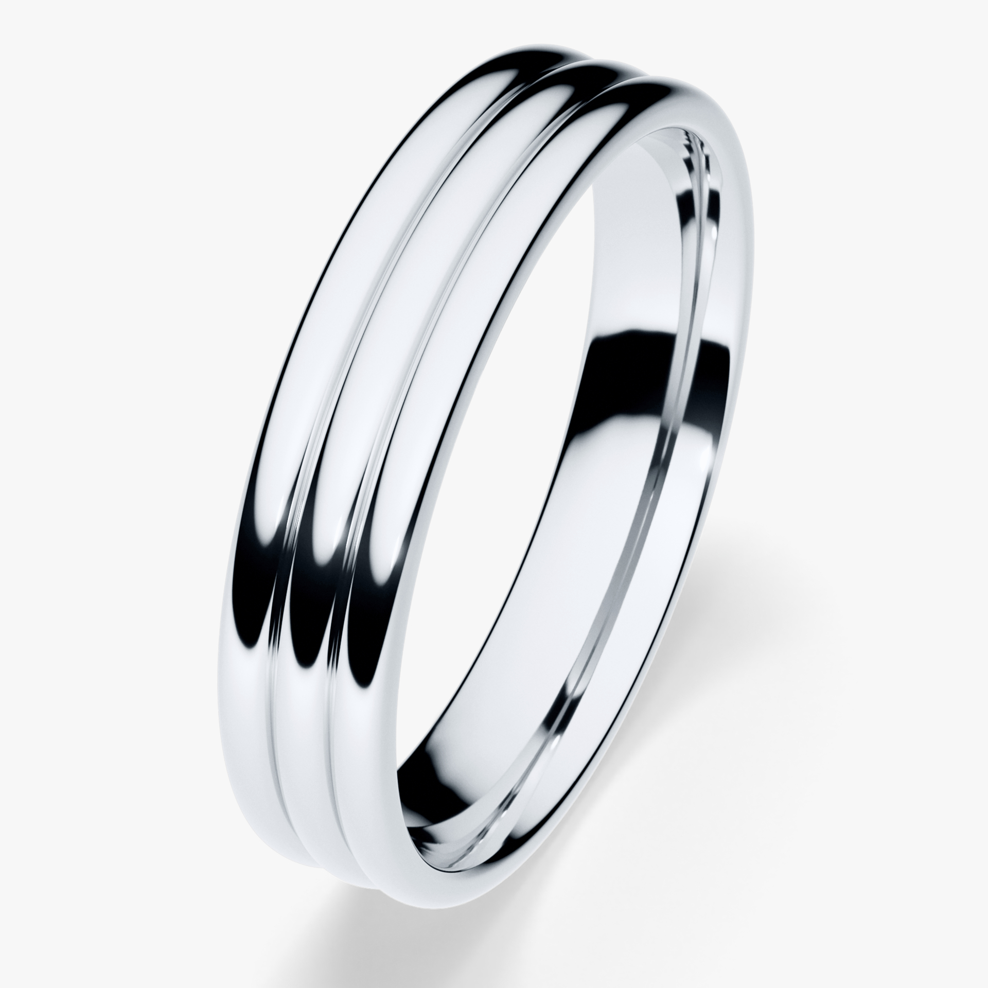Obrączka ślubna Modern 2 z białego złota 4mm