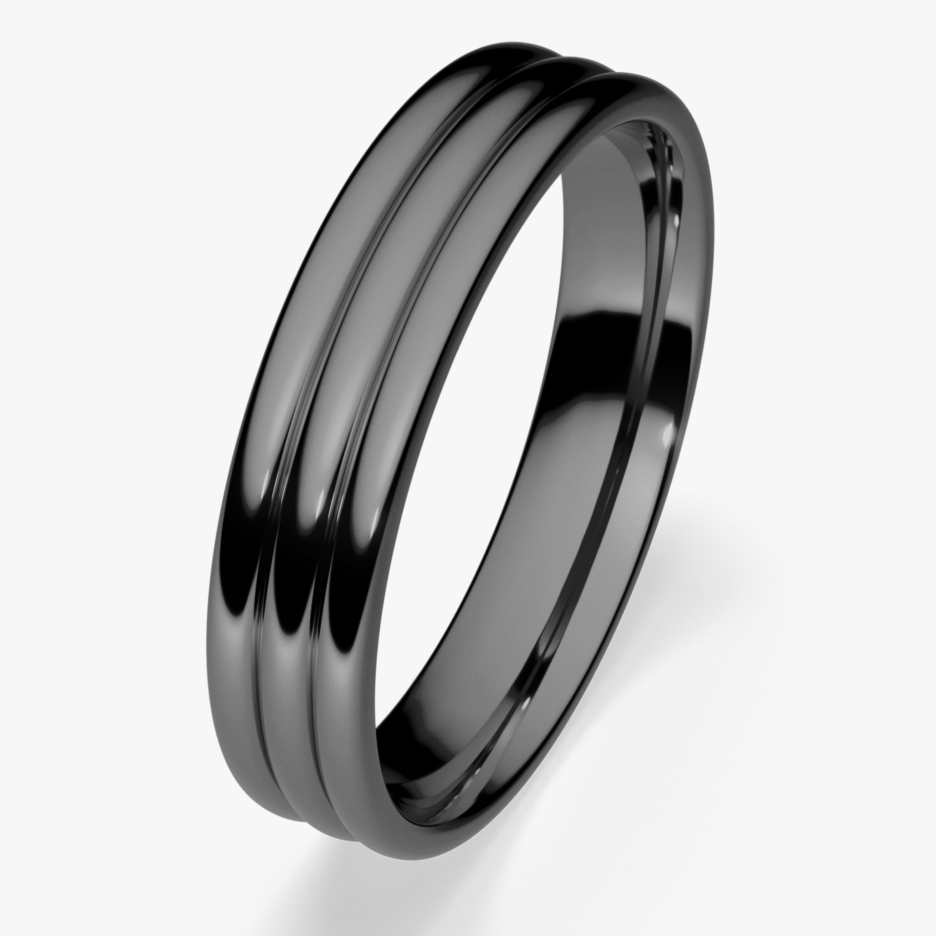 Obrączka ślubna Modern 2 z czarnego złota 4mm
