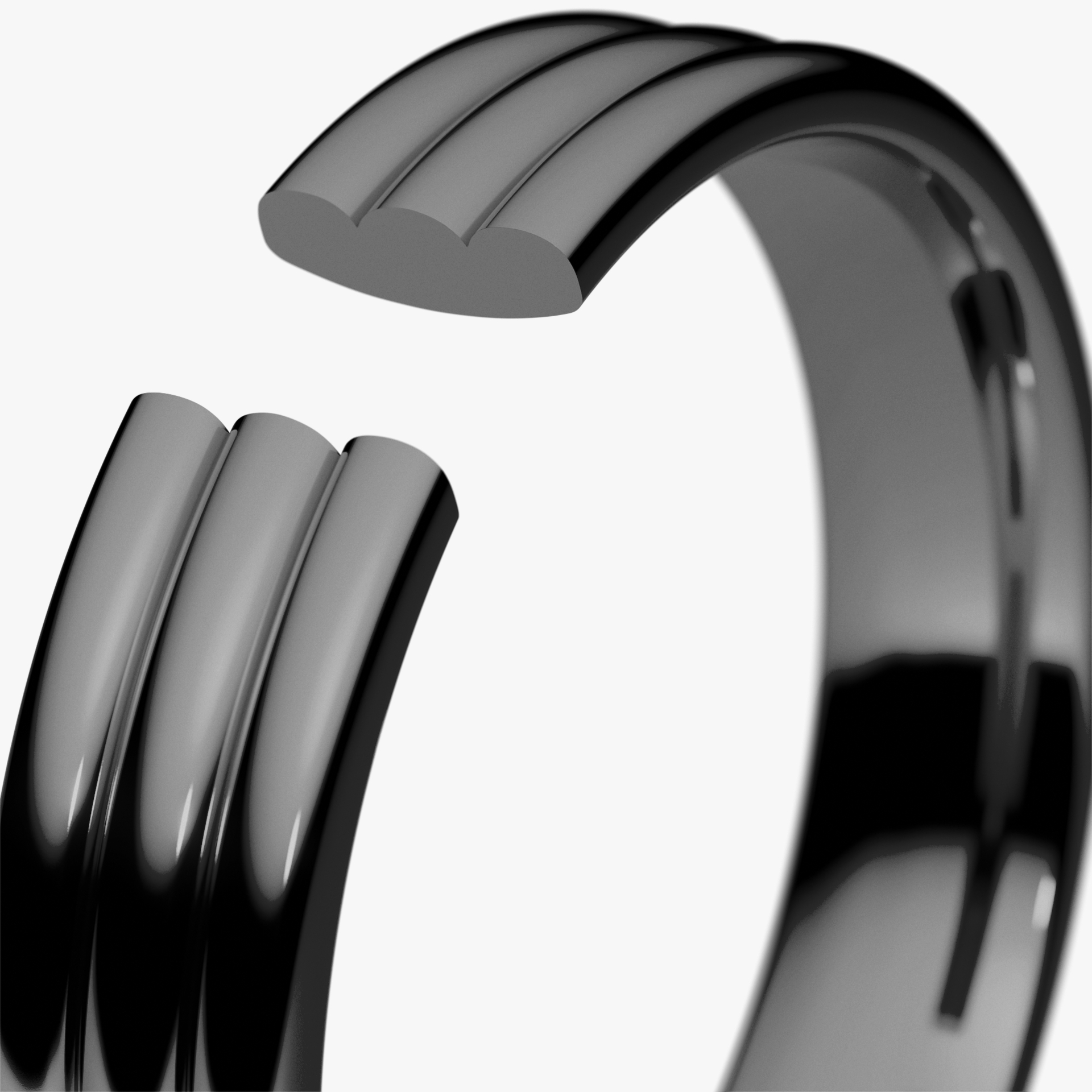 Obrączka ślubna Modern 2 z czarnego złota 4mm