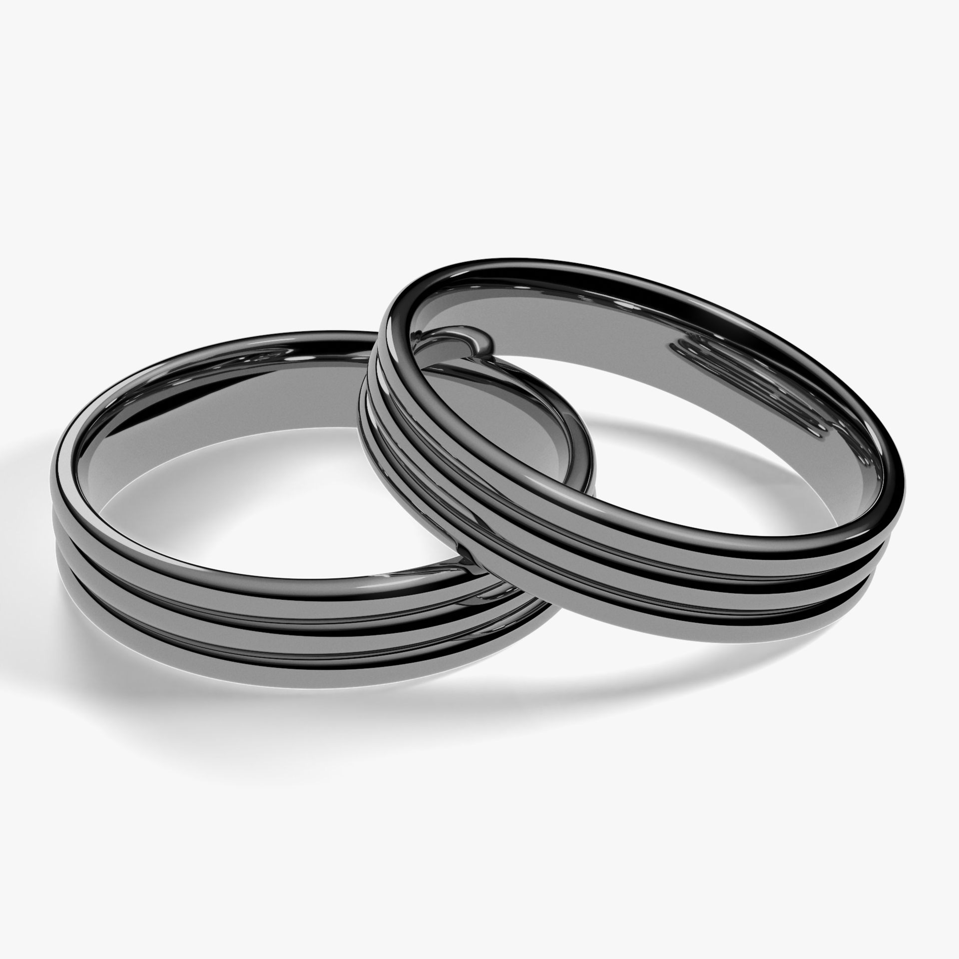 Obraczka slubna modern three 4 mm z czarnego zlota 04
