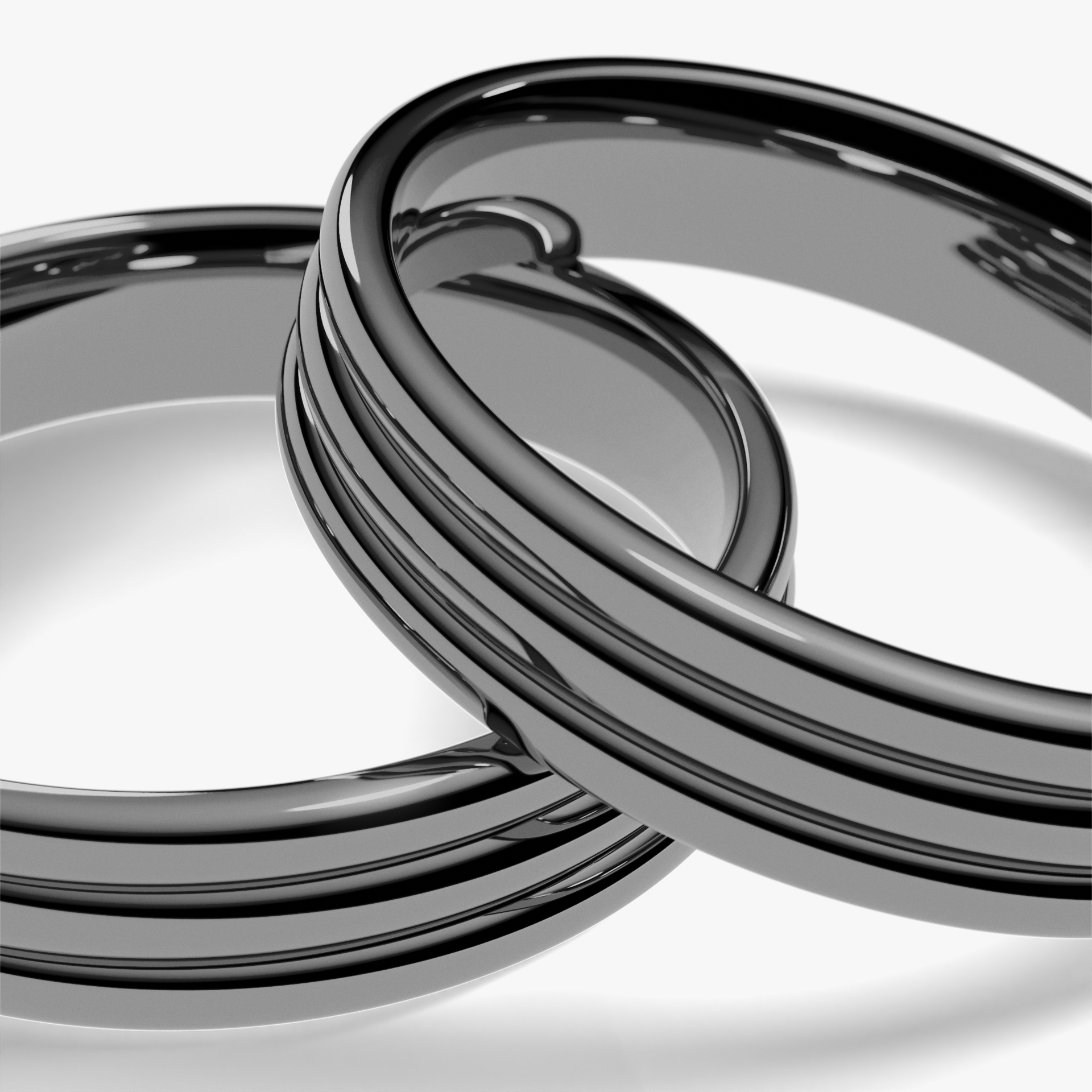 Obraczka slubna modern three 4 mm z czarnego zlota 05