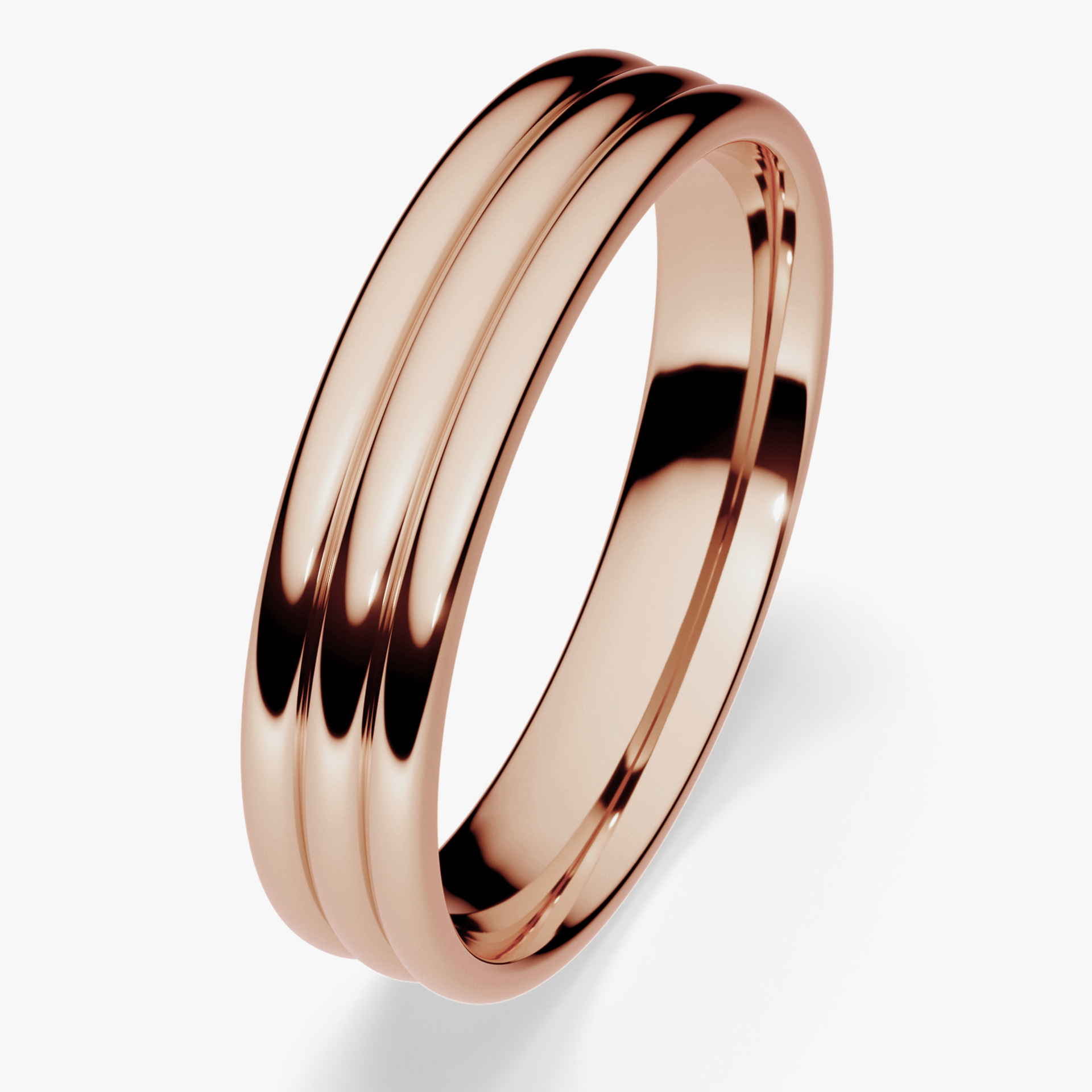 Obrączka ślubna Modern 2 z różowego złota 4mm