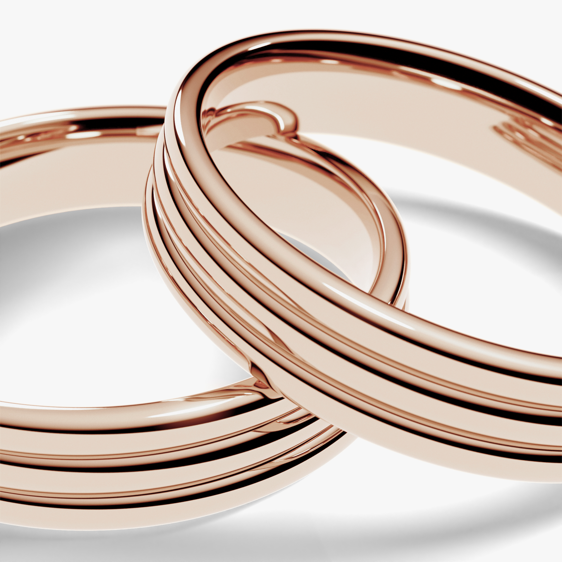 Obraczka slubna modern three 4 mm z rozowego zlota 05