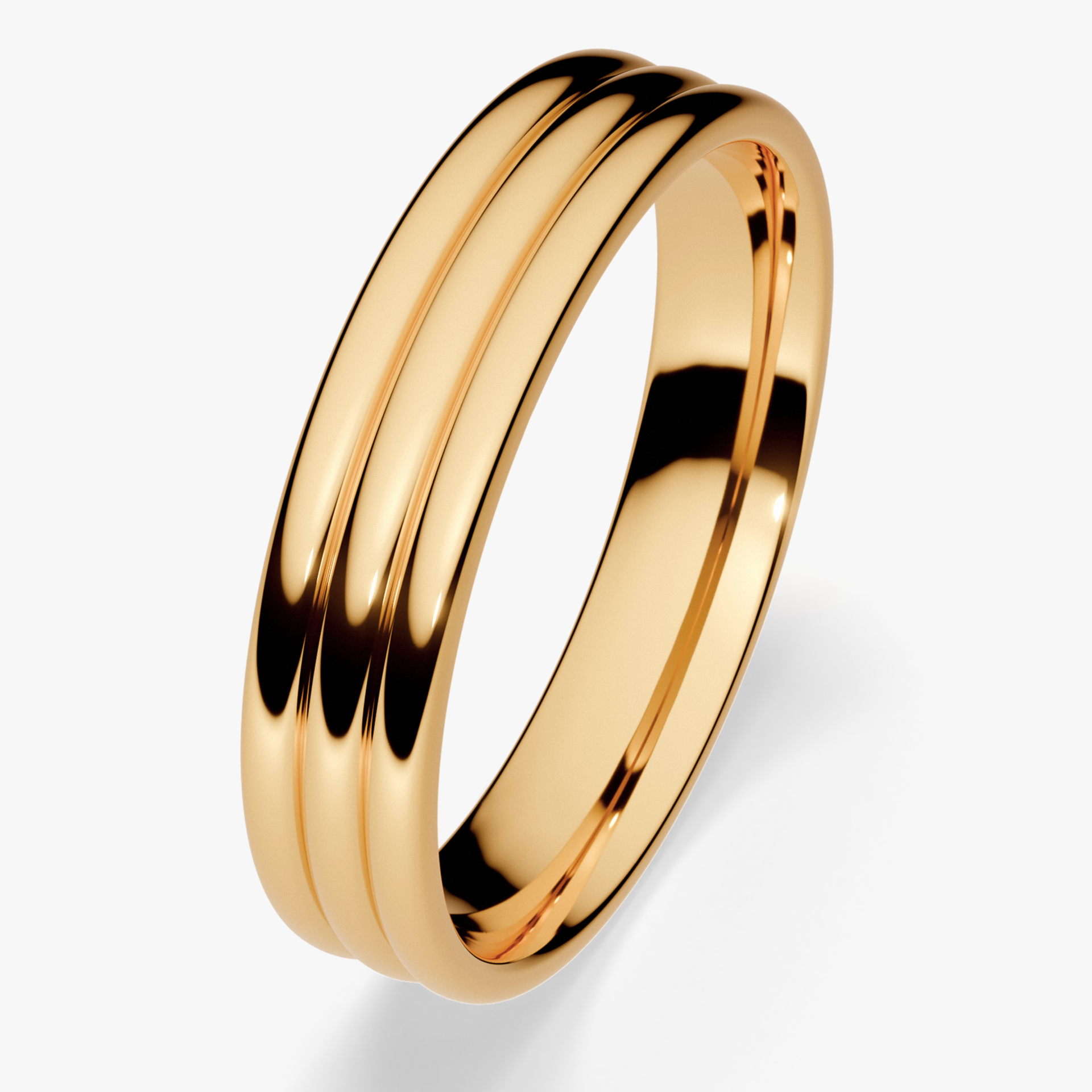 Obrączka ślubna Modern 2 z żółtego złota 4mm